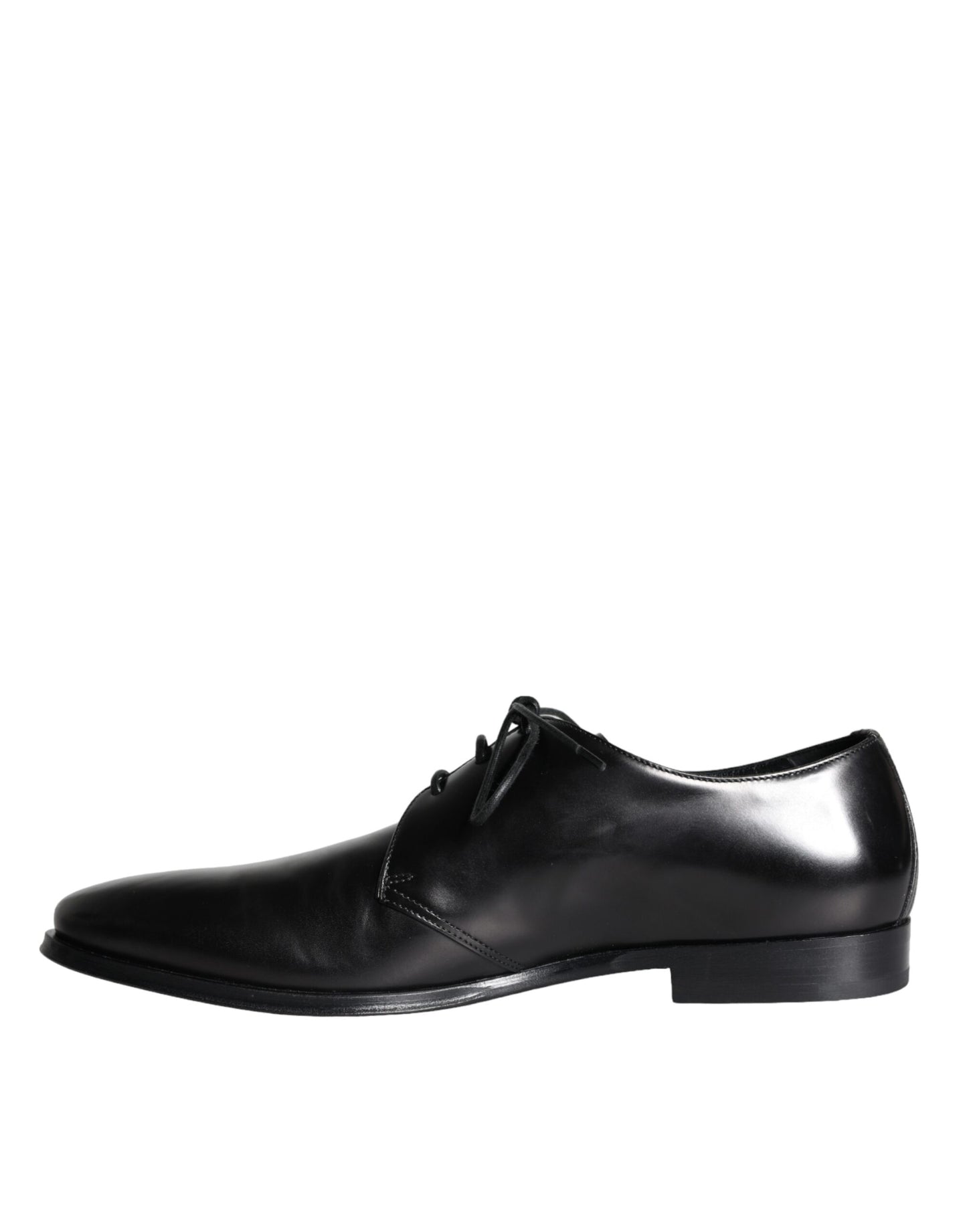 Dolce & Gabbana Black Calfskin Leather Derby Men Dress Shoes EU43 / US10