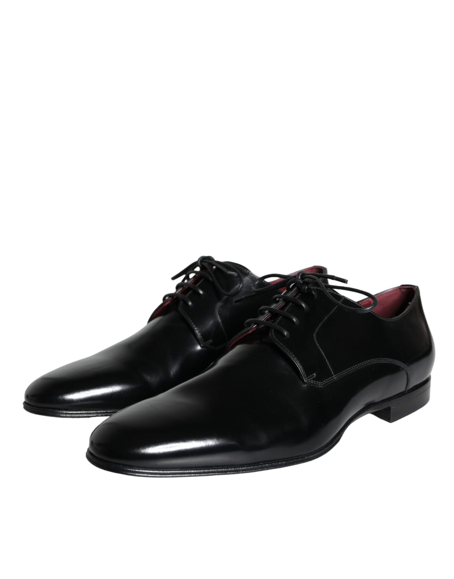 Dolce & Gabbana Black Calfskin Leather Derby Dress Men Shoes EU43 / US10