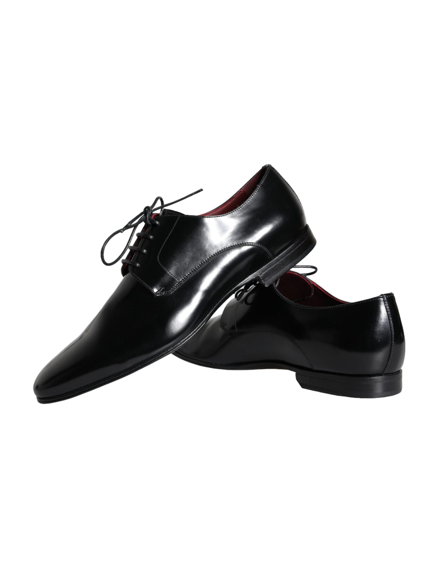 Dolce & Gabbana Black Calfskin Leather Derby Dress Men Shoes EU43 / US10