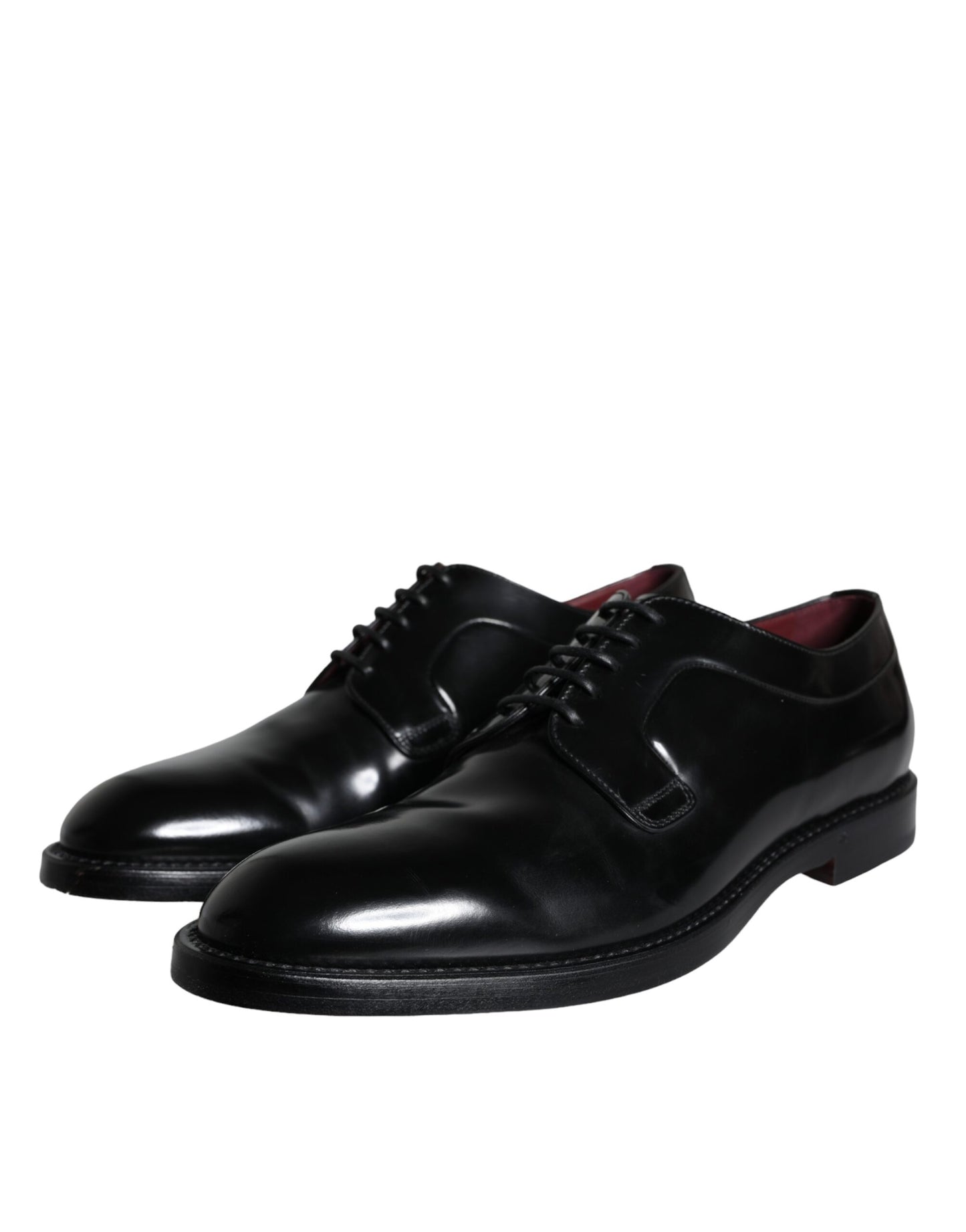 Dolce & Gabbana Black Calfskin Leather Derby Men Dress Shoes EU43 / US10