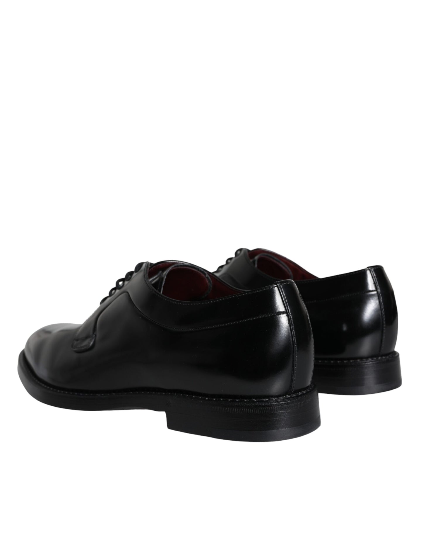 Dolce & Gabbana Black Calfskin Leather Derby Men Dress Shoes EU43 / US10