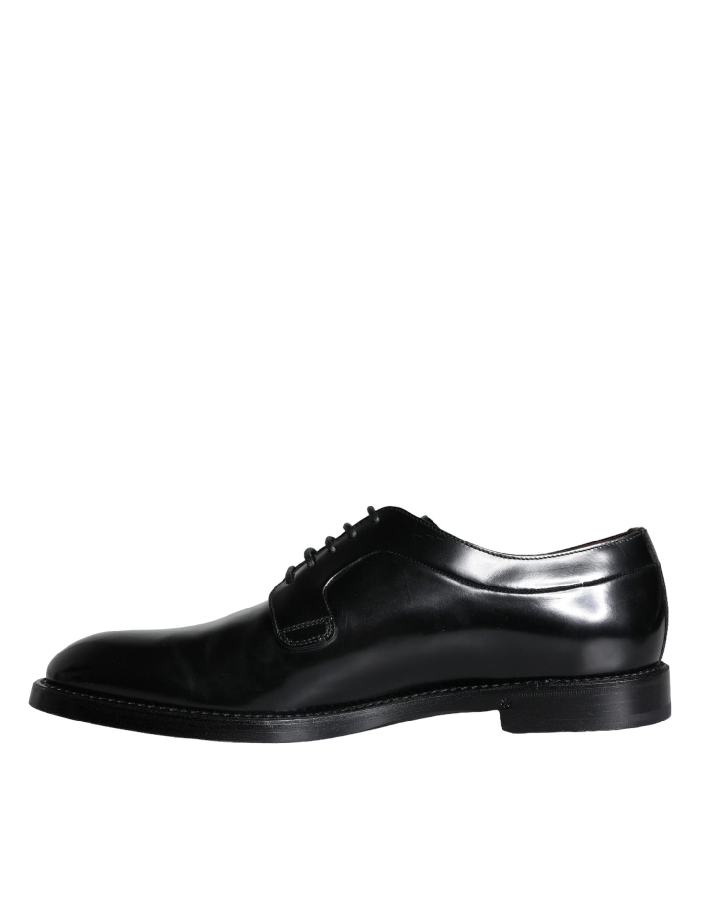 Dolce & Gabbana Black Calfskin Leather Derby Men Dress Shoes EU43 / US10