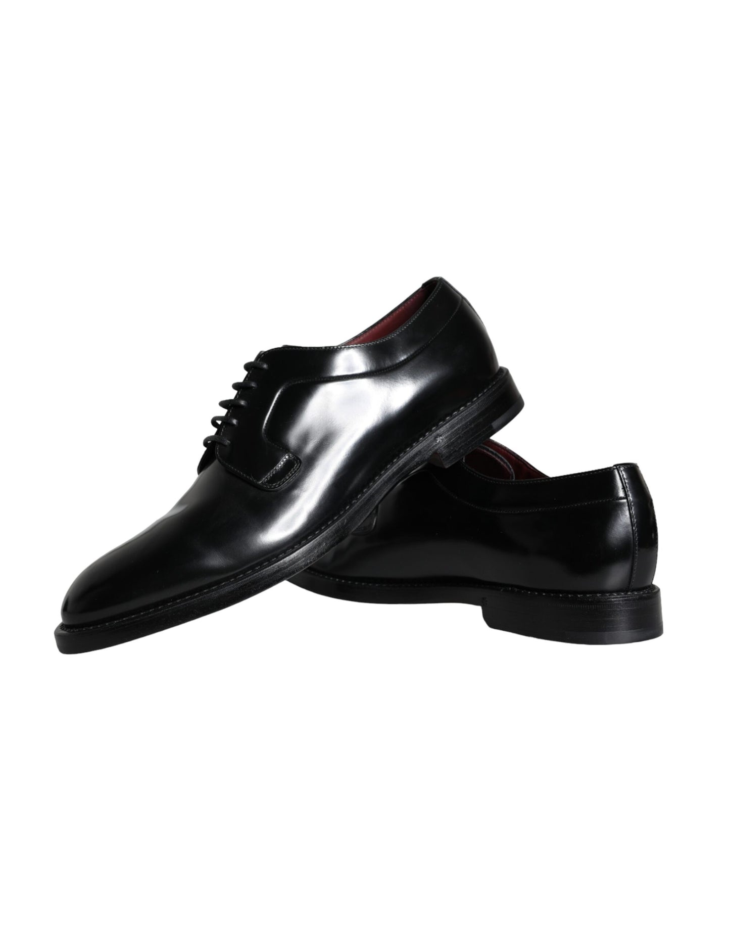 Dolce & Gabbana Black Calfskin Leather Derby Men Dress Shoes EU43 / US10