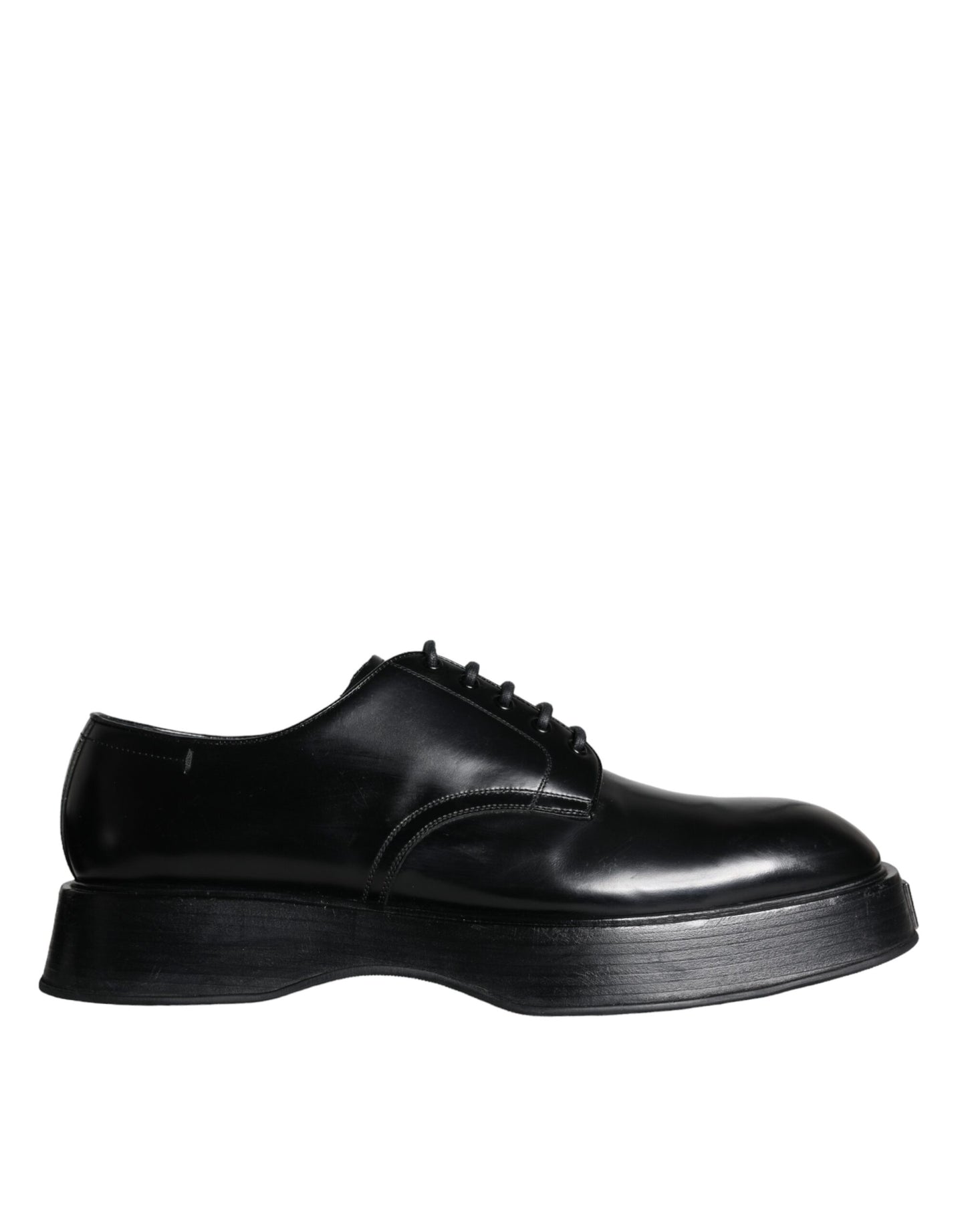 Dolce & Gabbana Black Calf Leather Derby Formal Dress Shoes EU45 / US12