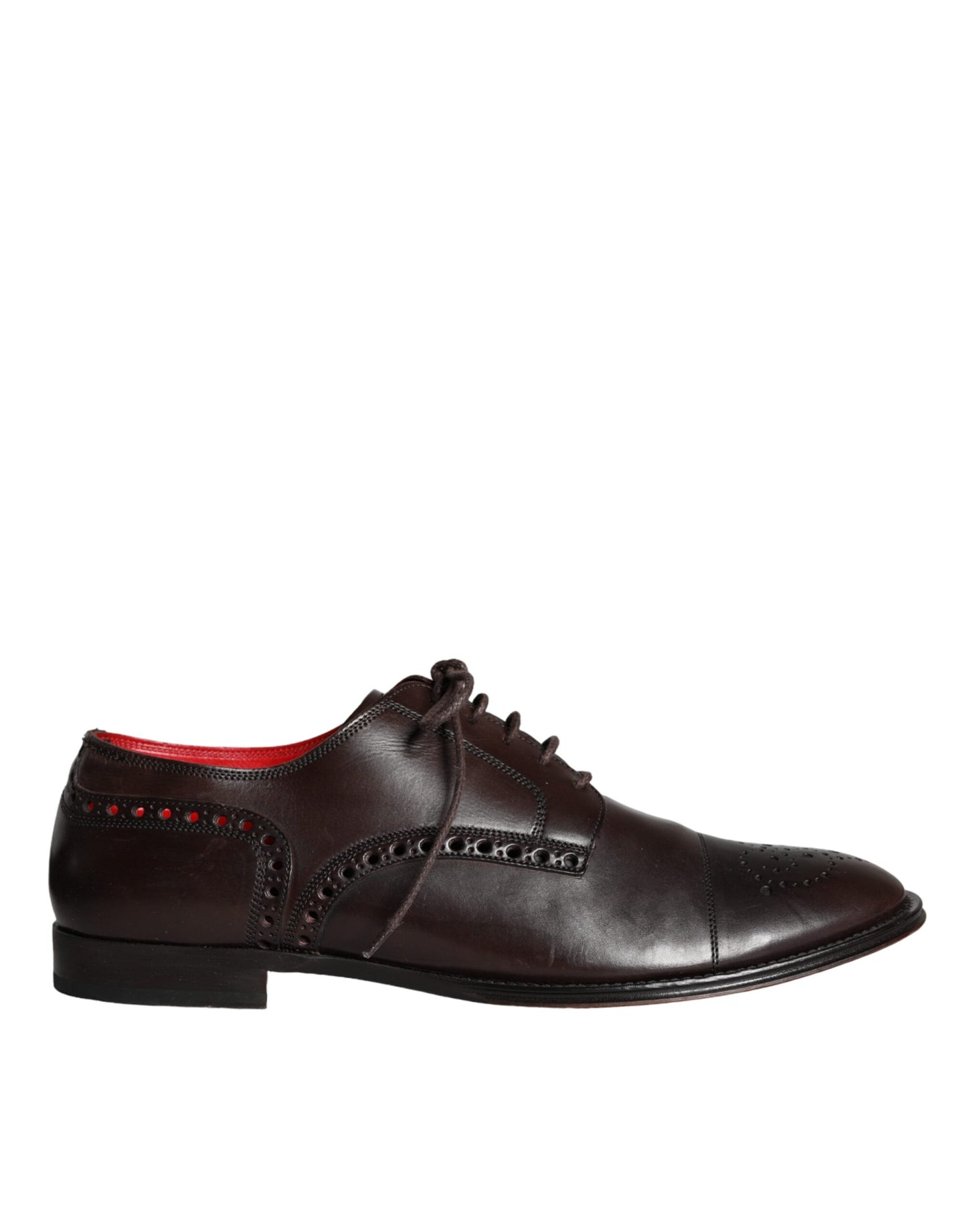 Dolce & Gabbana Brown Calfskin Leather Lace Up Oxford Shoes EU45 / US12