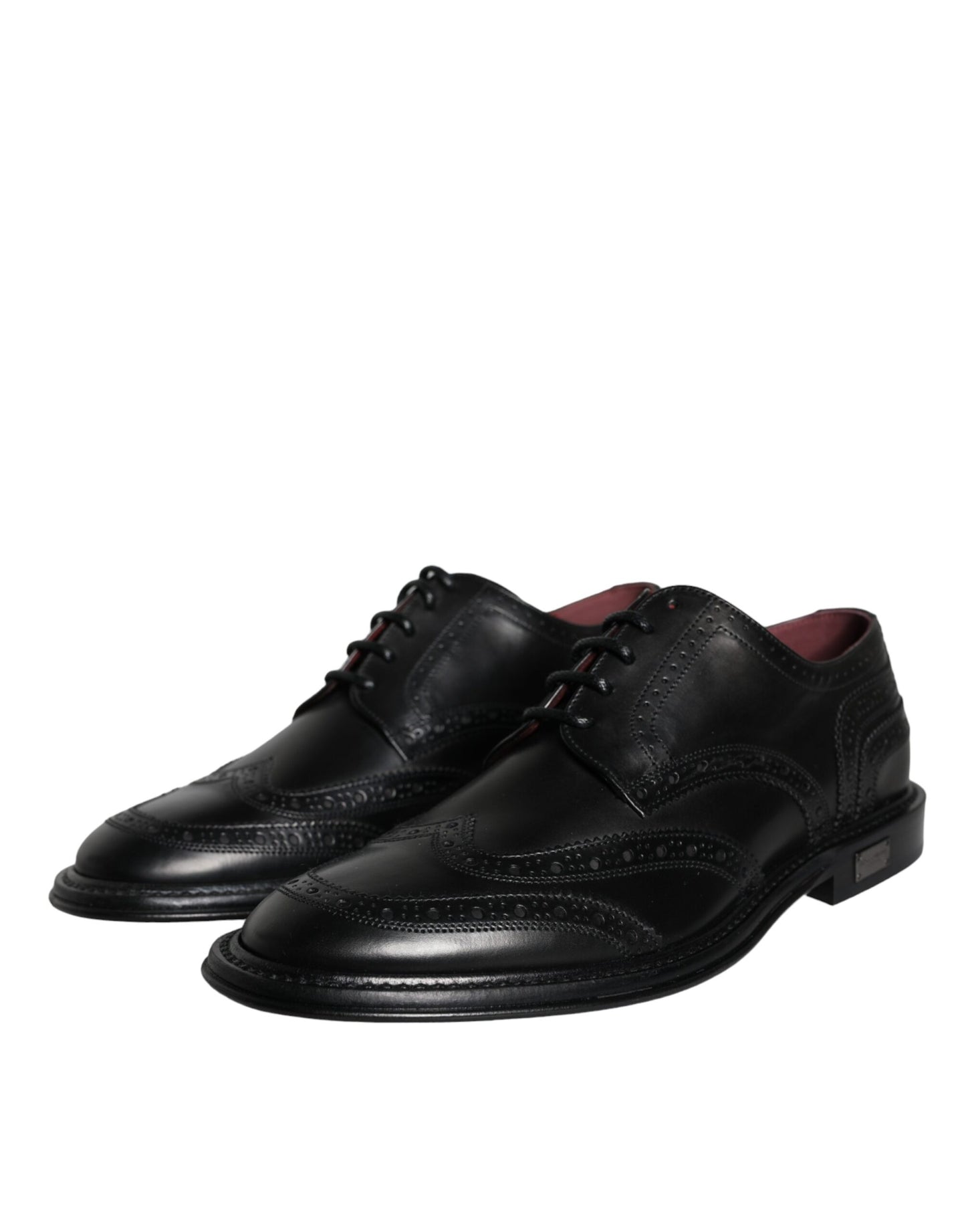 Dolce & Gabbana Black Leather Oxford Wingtip Formal Men Shoes EU39 / US6