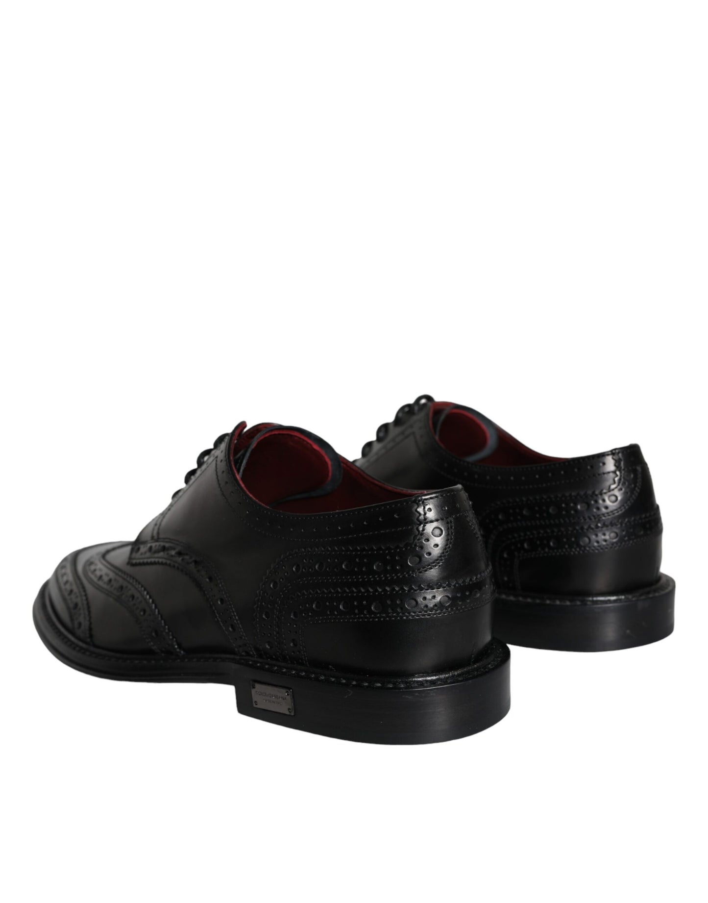 Dolce & Gabbana Black Leather Oxford Wingtip Formal Men Shoes EU39 / US6