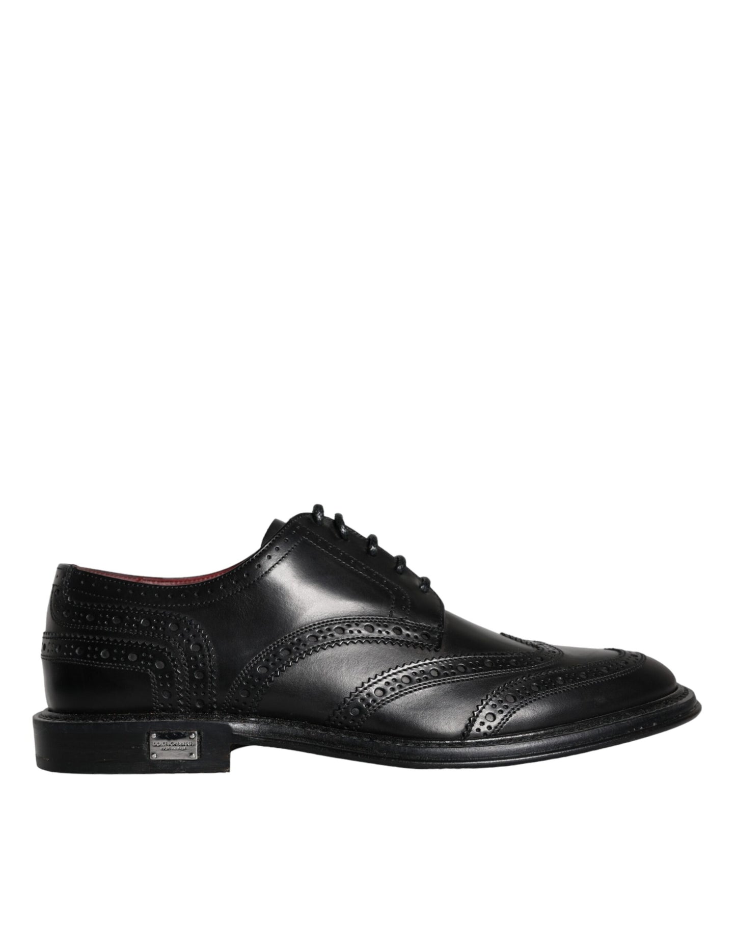 Dolce & Gabbana Black Leather Oxford Wingtip Formal Men Shoes EU39 / US6