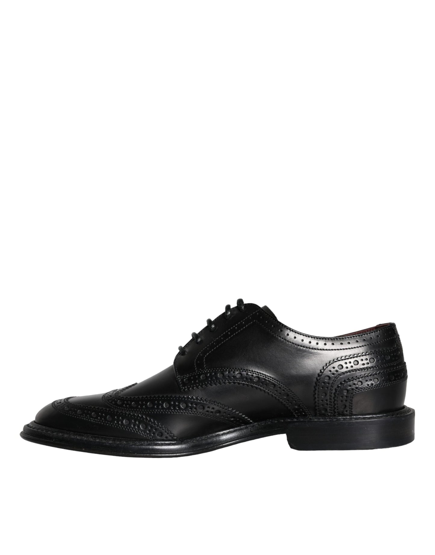 Dolce & Gabbana Black Leather Oxford Wingtip Formal Men Shoes EU39 / US6