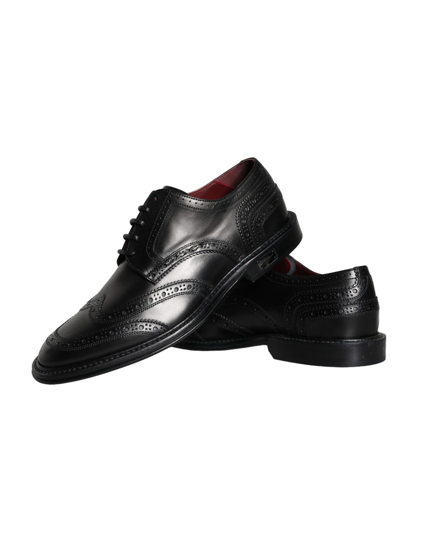 Dolce & Gabbana Black Leather Oxford Wingtip Formal Men Shoes EU39 / US6