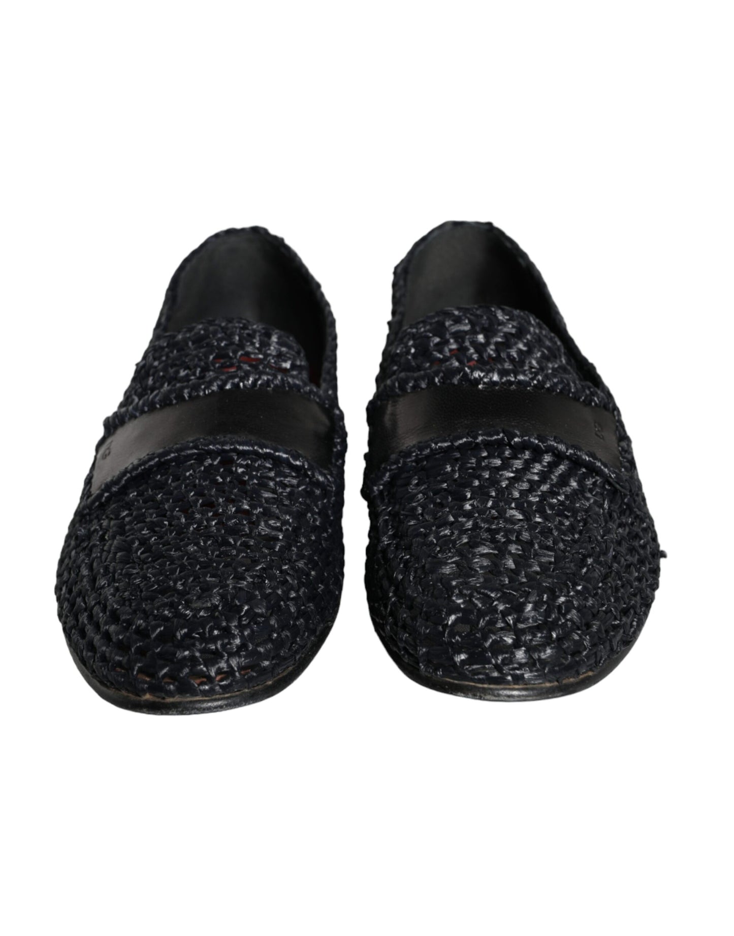 Dolce & Gabbana Black Woven Raffia Slip On Loafers Men Shoes EU40 / US7