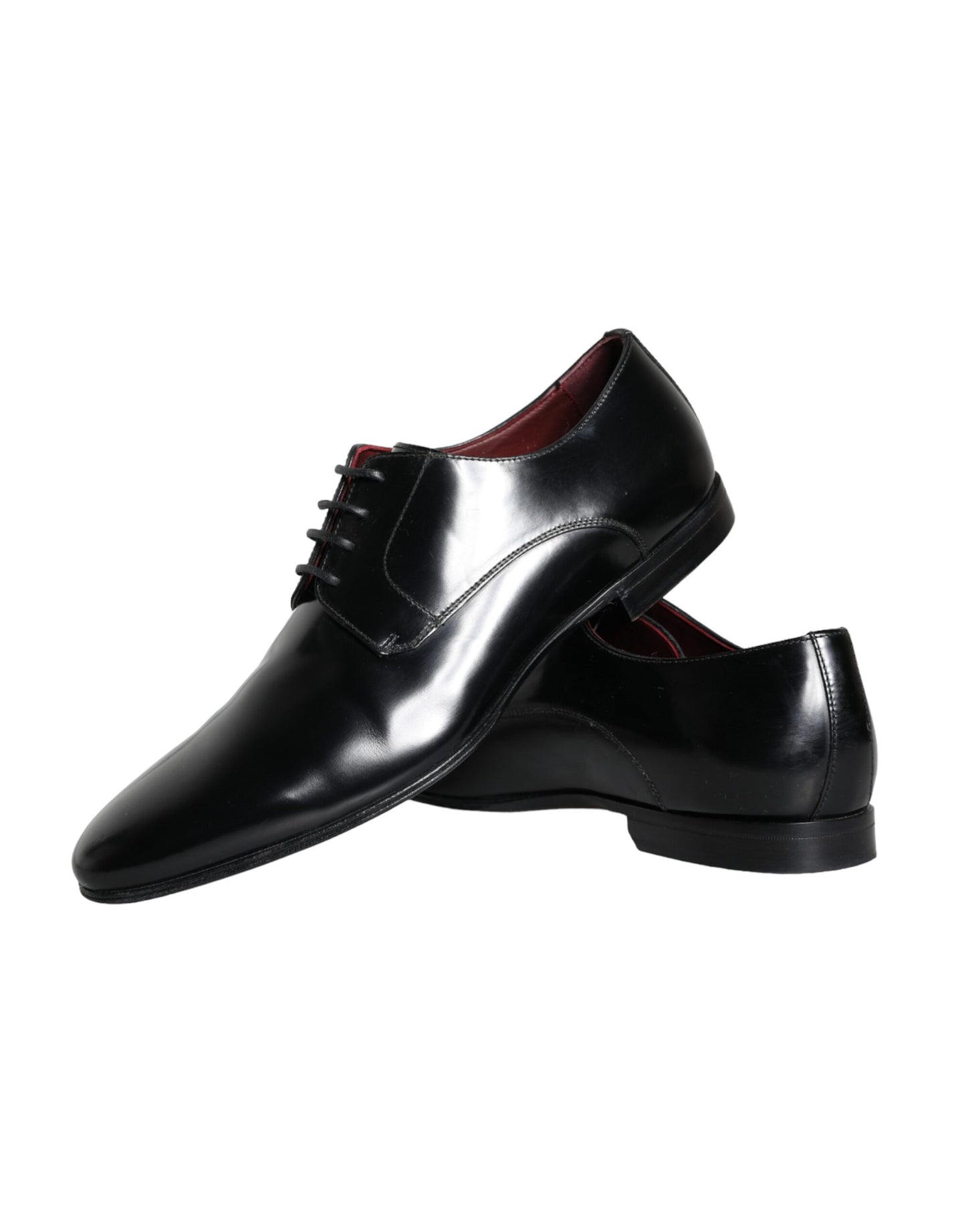 Dolce & Gabbana Black Leather Derby Formal Dress Men Shoes EU41.5 / US8.5