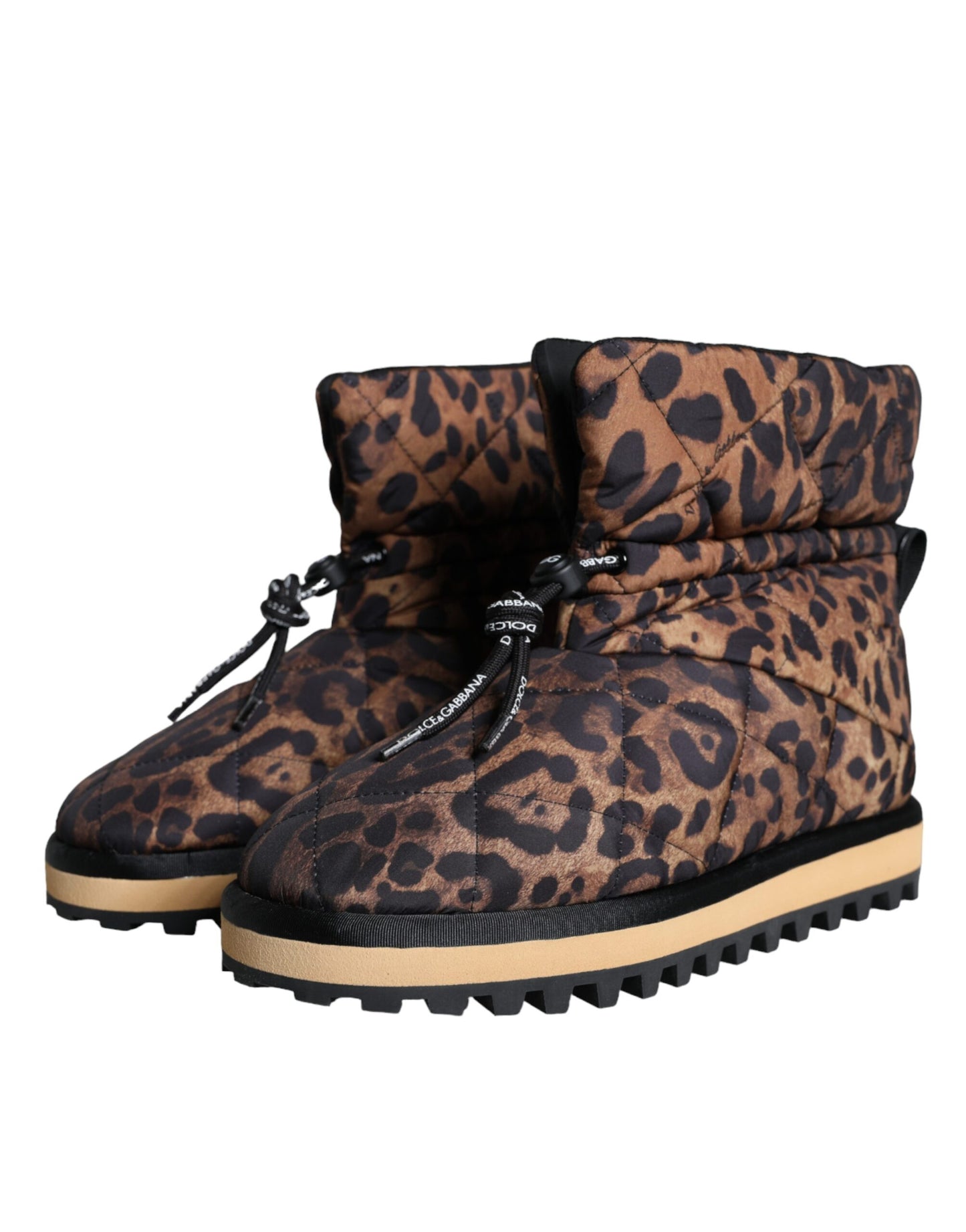 Dolce & Gabbana Brown Leopard Ankle Boots Padded Shoes EU44 / US11