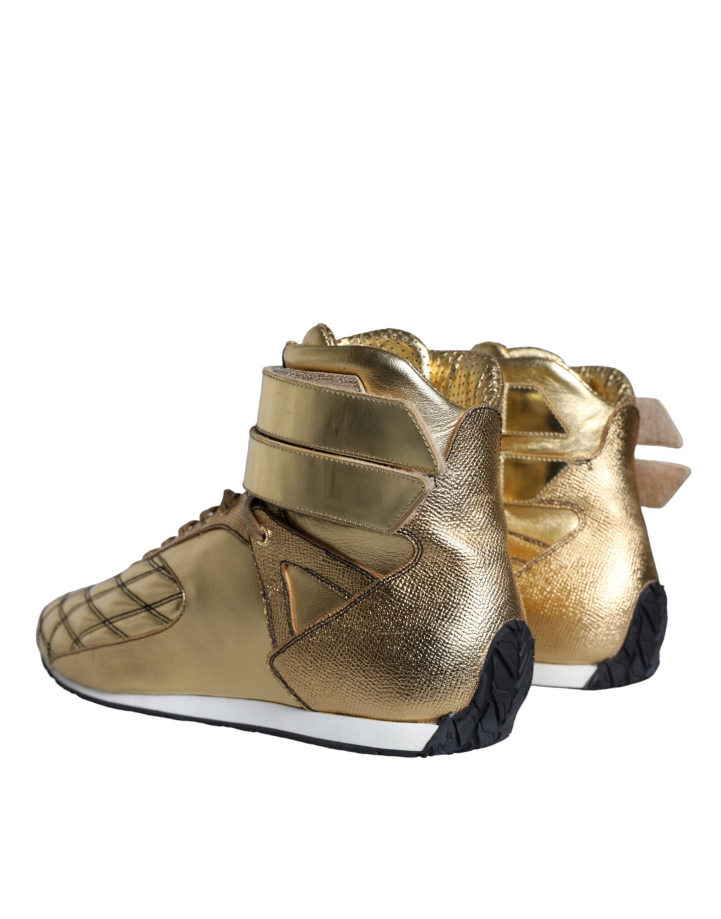 Dolce & Gabbana Gold Leather Sartoria High Top Sneakers Shoes EU44 / US11