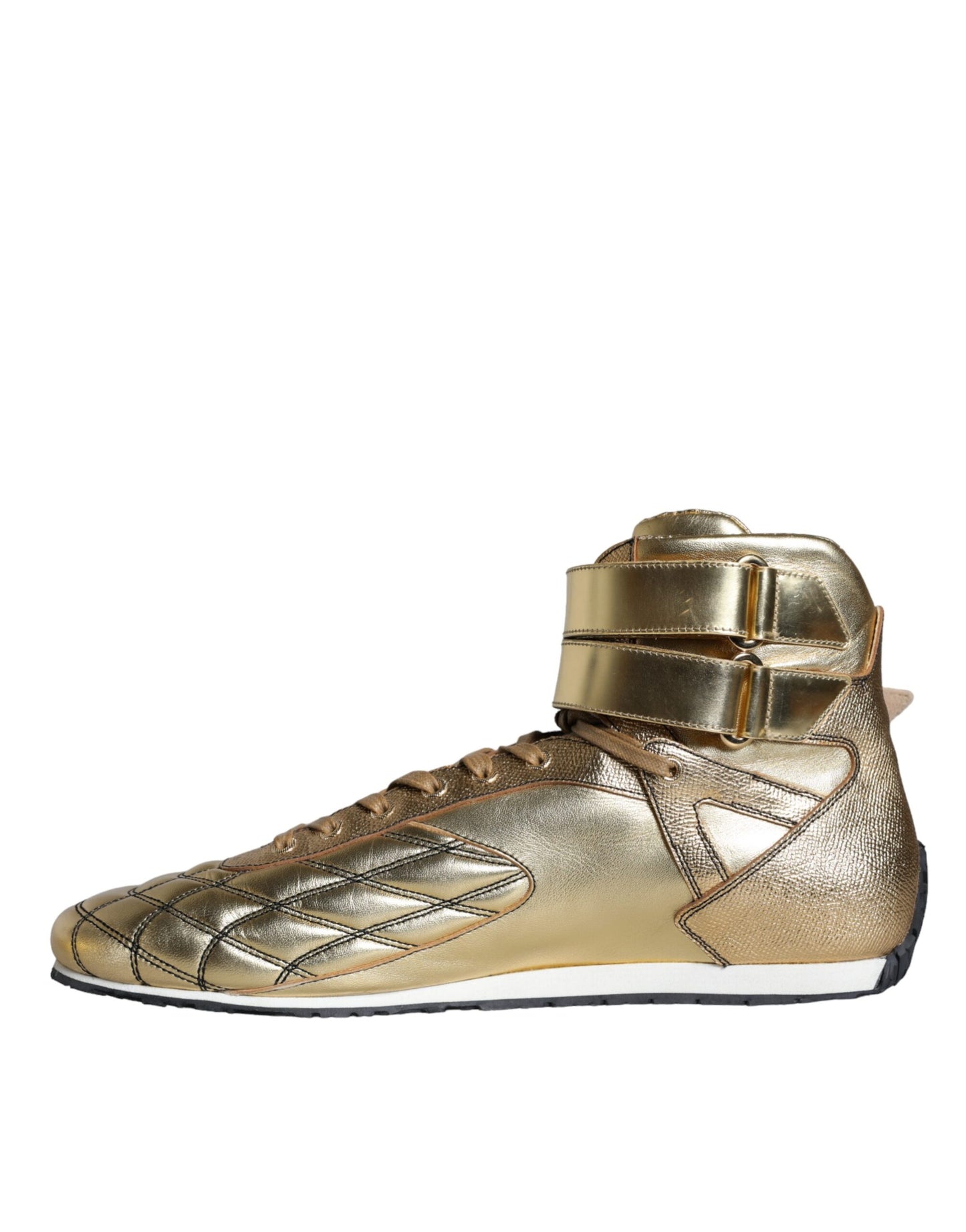 Dolce & Gabbana Gold Leather Sartoria High Top Sneakers Shoes EU44 / US11