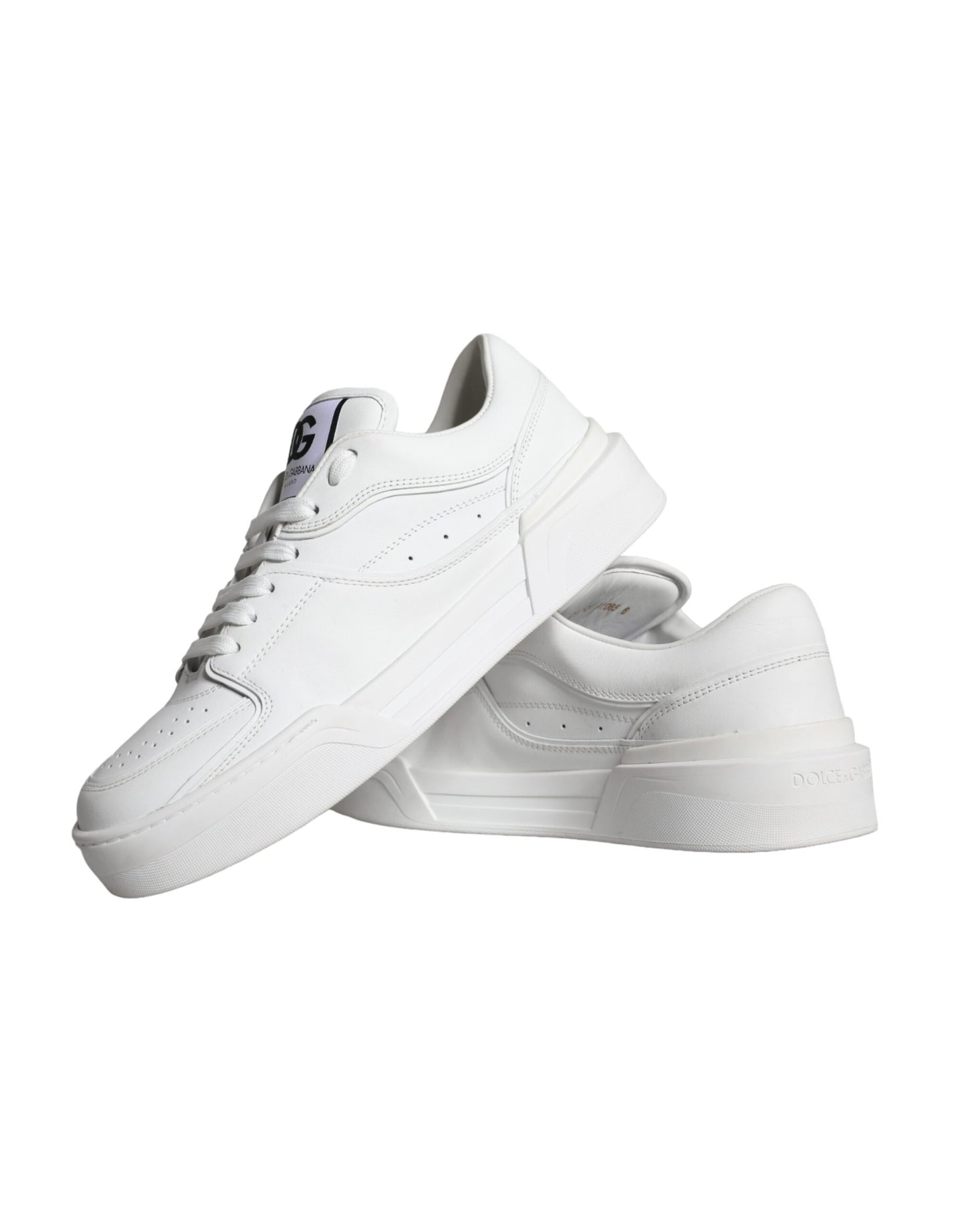 Dolce & Gabbana White Miami Leather Low Top Sneakers Shoes EU41 / US8