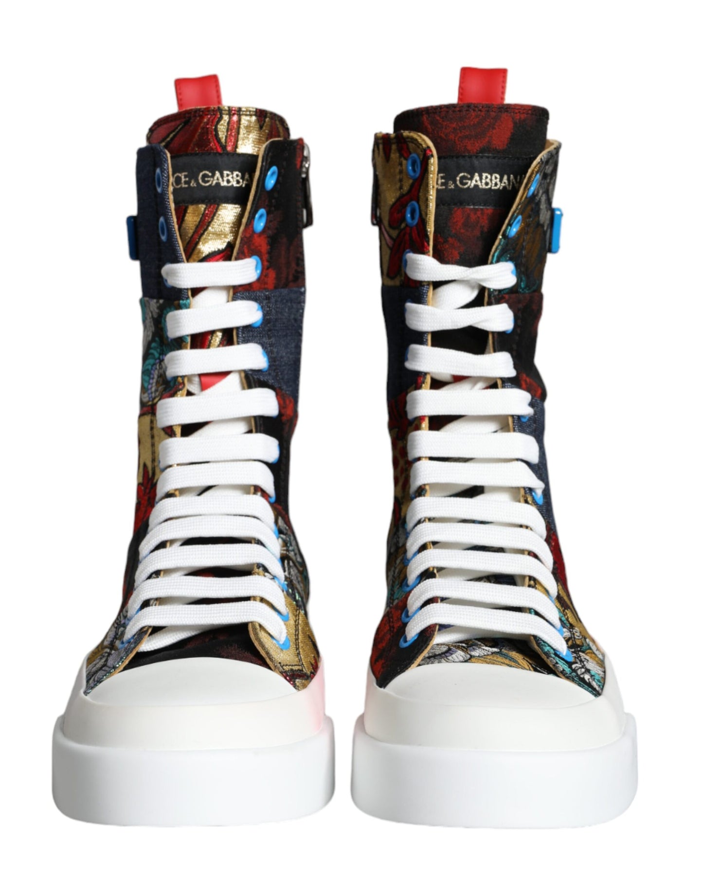 Dolce & Gabbana Multicolor Patchwork Logo High Top Sneakers Shoes EU40 / US9.5