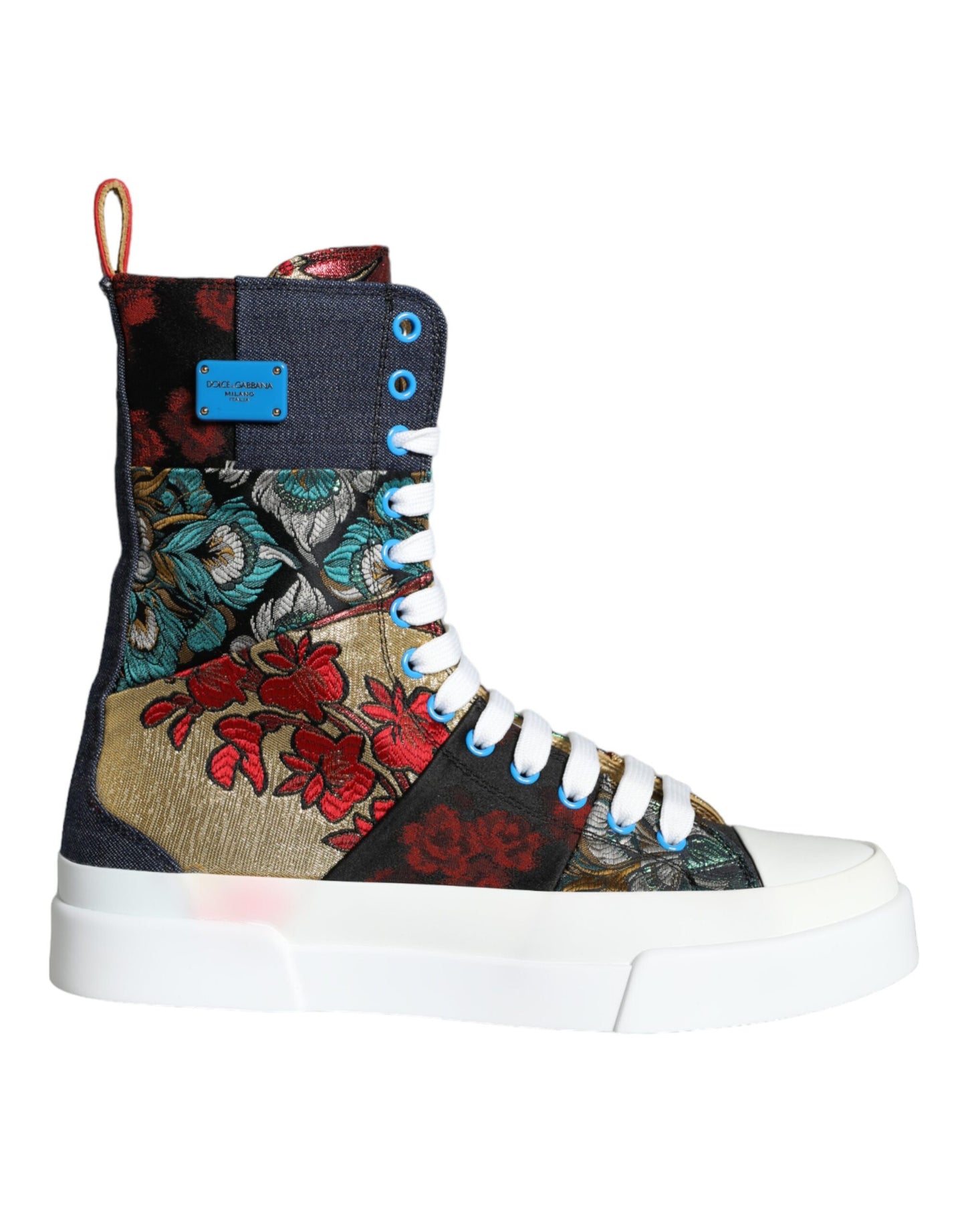 Dolce & Gabbana Multicolor Patchwork Logo High Top Sneakers Shoes EU40 / US9.5