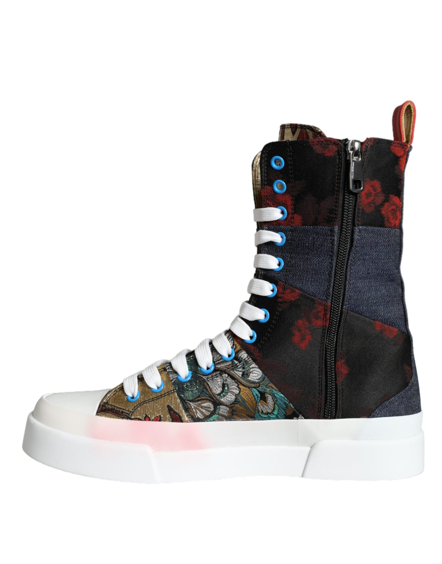 Dolce & Gabbana Multicolor Patchwork Logo High Top Sneakers Shoes EU40 / US9.5