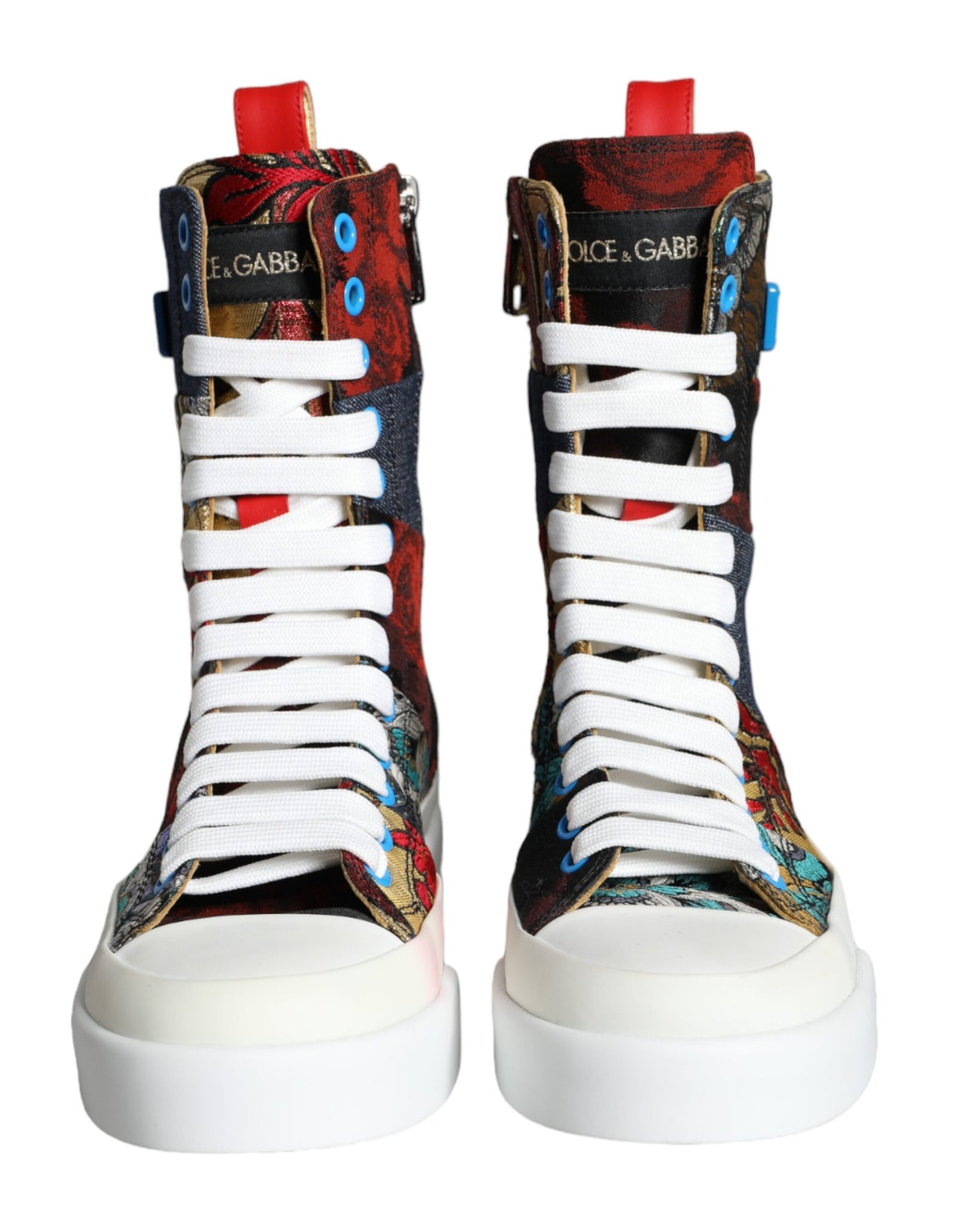 Dolce & Gabbana Multicolor Patchwork Logo High Top Sneakers Shoes EU35.5 / US5