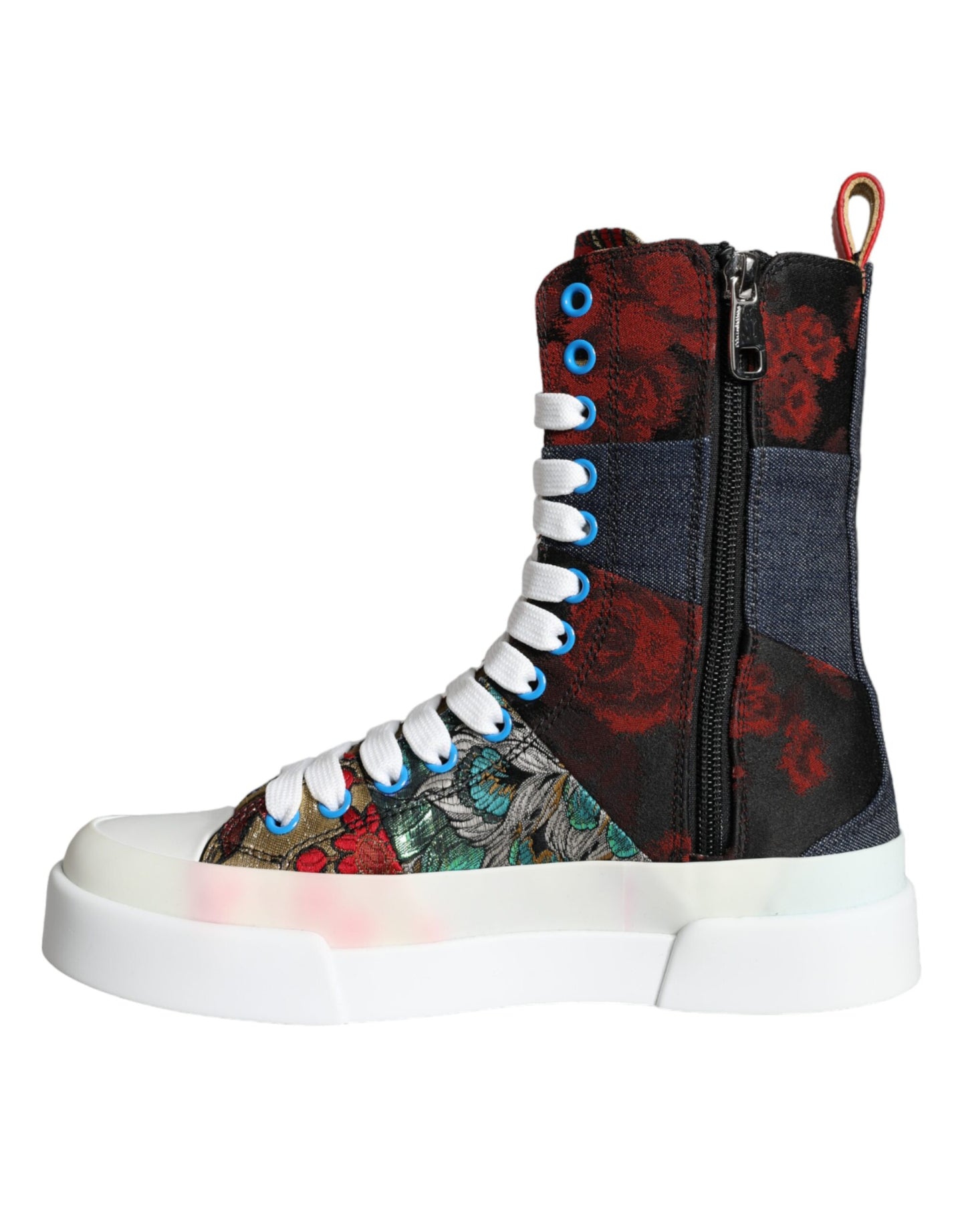 Dolce & Gabbana Multicolor Patchwork Logo High Top Sneakers Shoes EU35.5 / US5