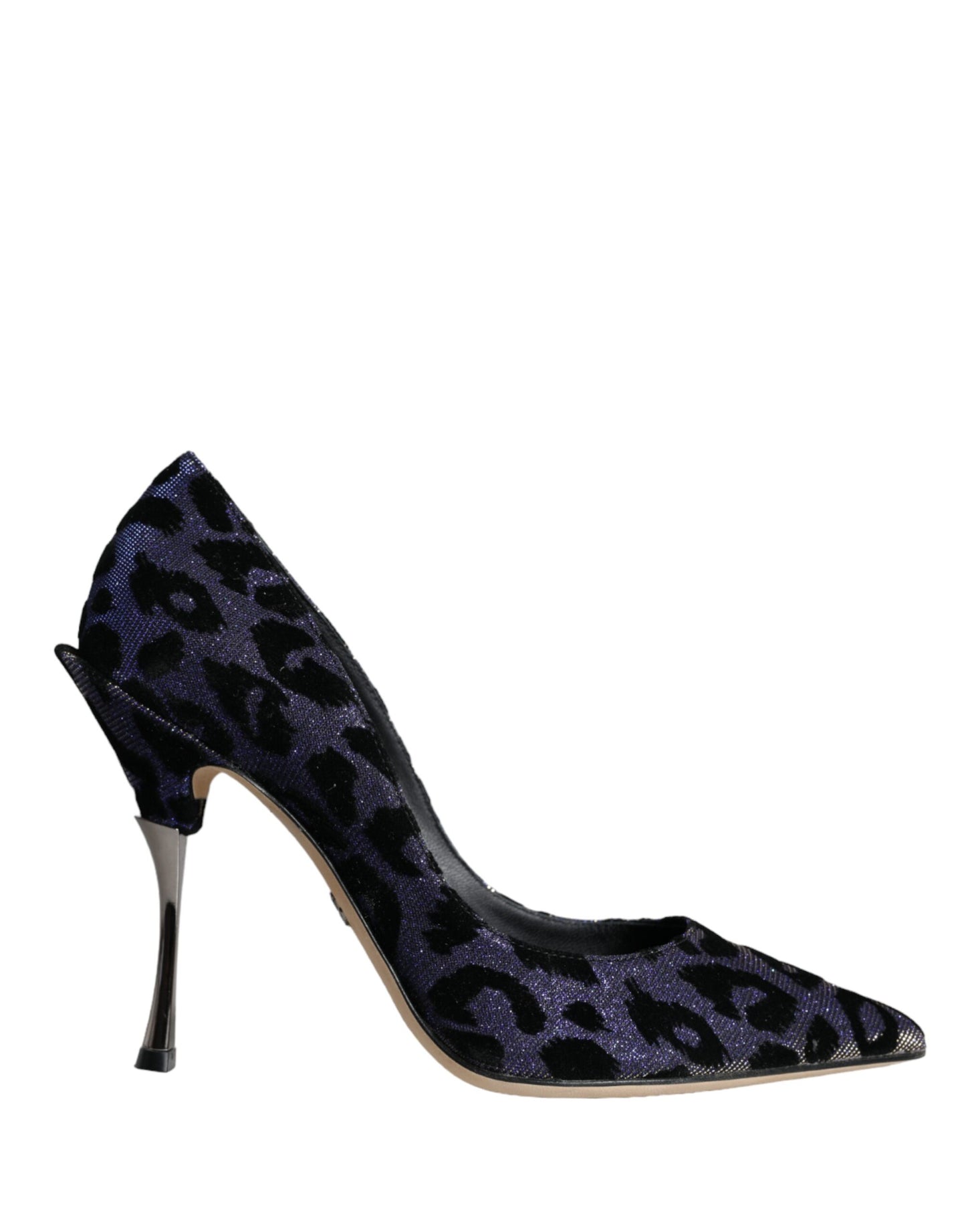 Dolce & Gabbana Dark Blue Leopard Lurex Heels Pumps Shoes EU37 / US6.5