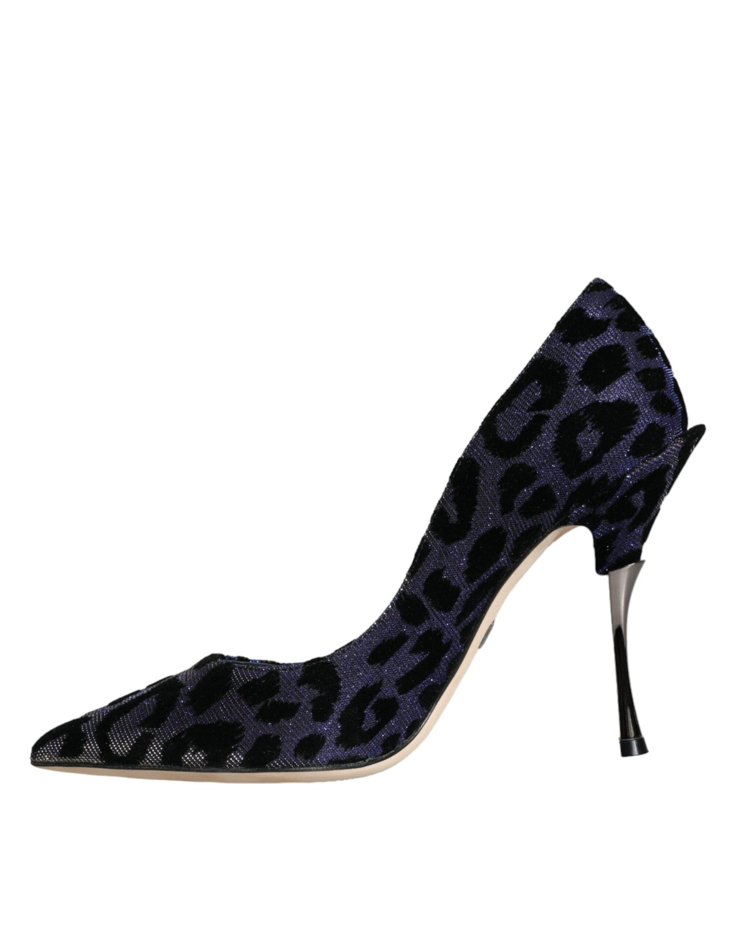 Dolce & Gabbana Dark Blue Leopard Lurex Heels Pumps Shoes EU37 / US6.5