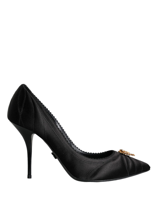 Dolce & Gabbana Black Heart DEVOTION Heels Pumps Shoes EU39 / US8.5