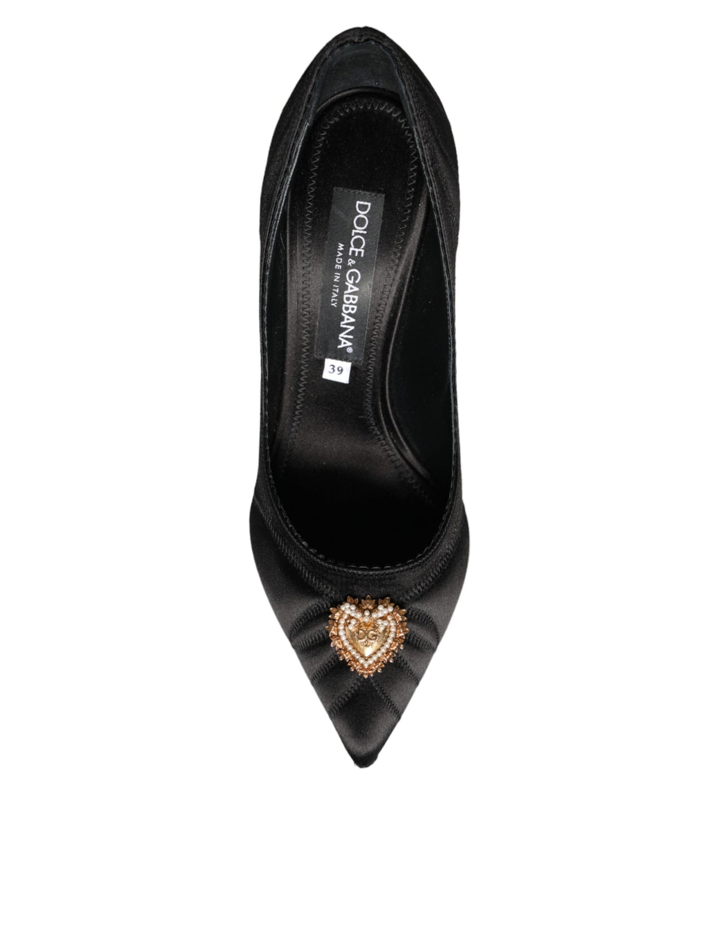 Dolce & Gabbana Black Heart DEVOTION Heels Pumps Shoes EU39 / US8.5