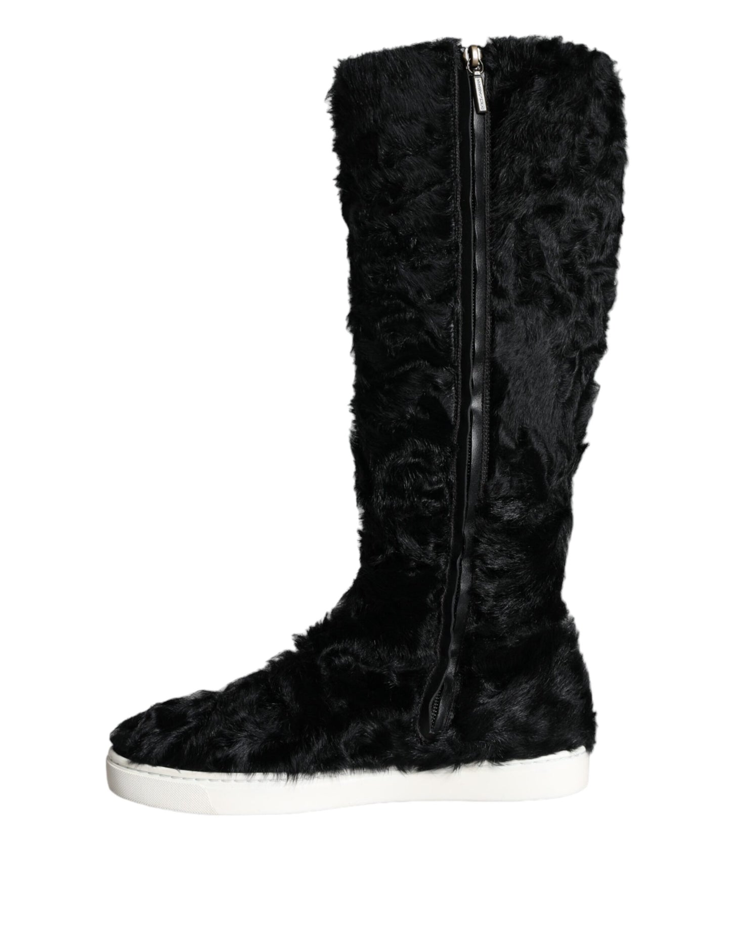 Dolce & Gabbana Black Xiangao Lamb Fur Leather Boots Shoes EU36 / US5.5