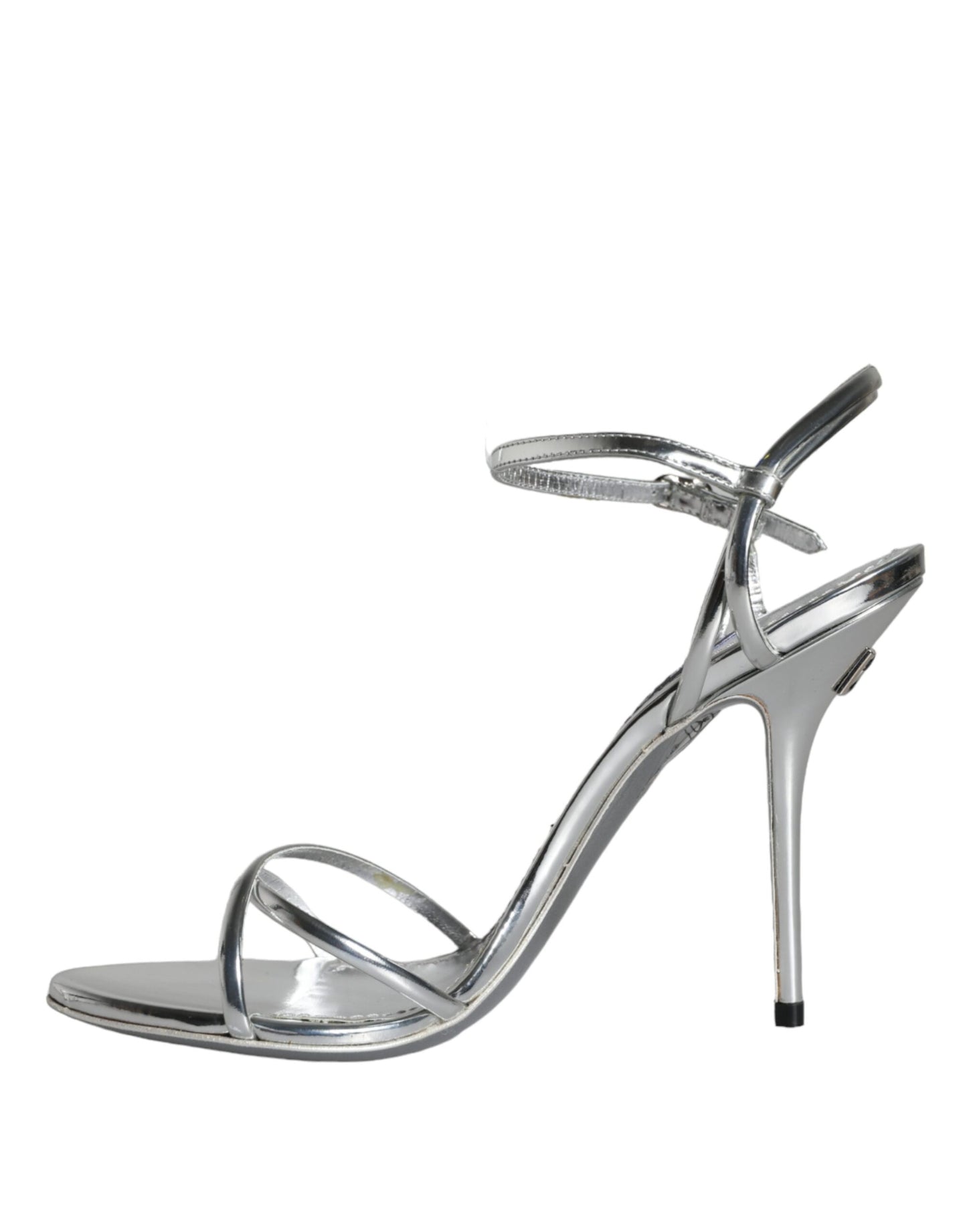 Dolce & Gabbana Silver KEIRA Leather AnkleStrap Sandals Shoes EU36.5 / US6