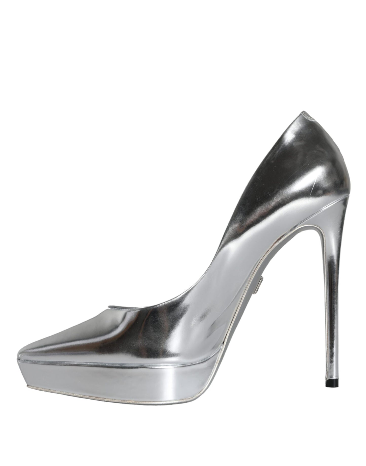 Dolce & Gabbana Silver Leather Platform Heels Pumps Shoes EU37 / US6.5