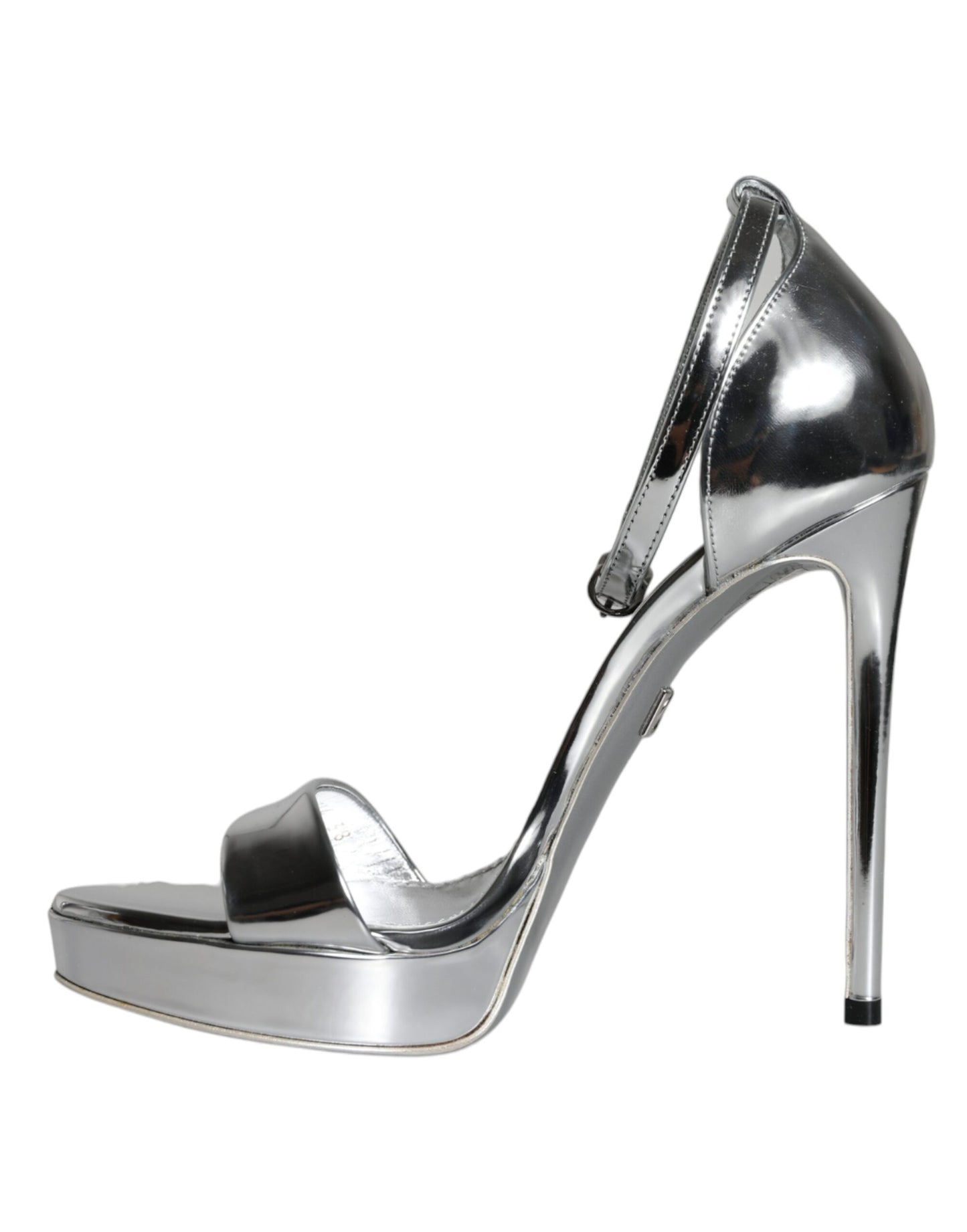 Dolce & Gabbana Silver KEIRA Heels Ankle Strap Sandals Shoes EU38 / US7.5