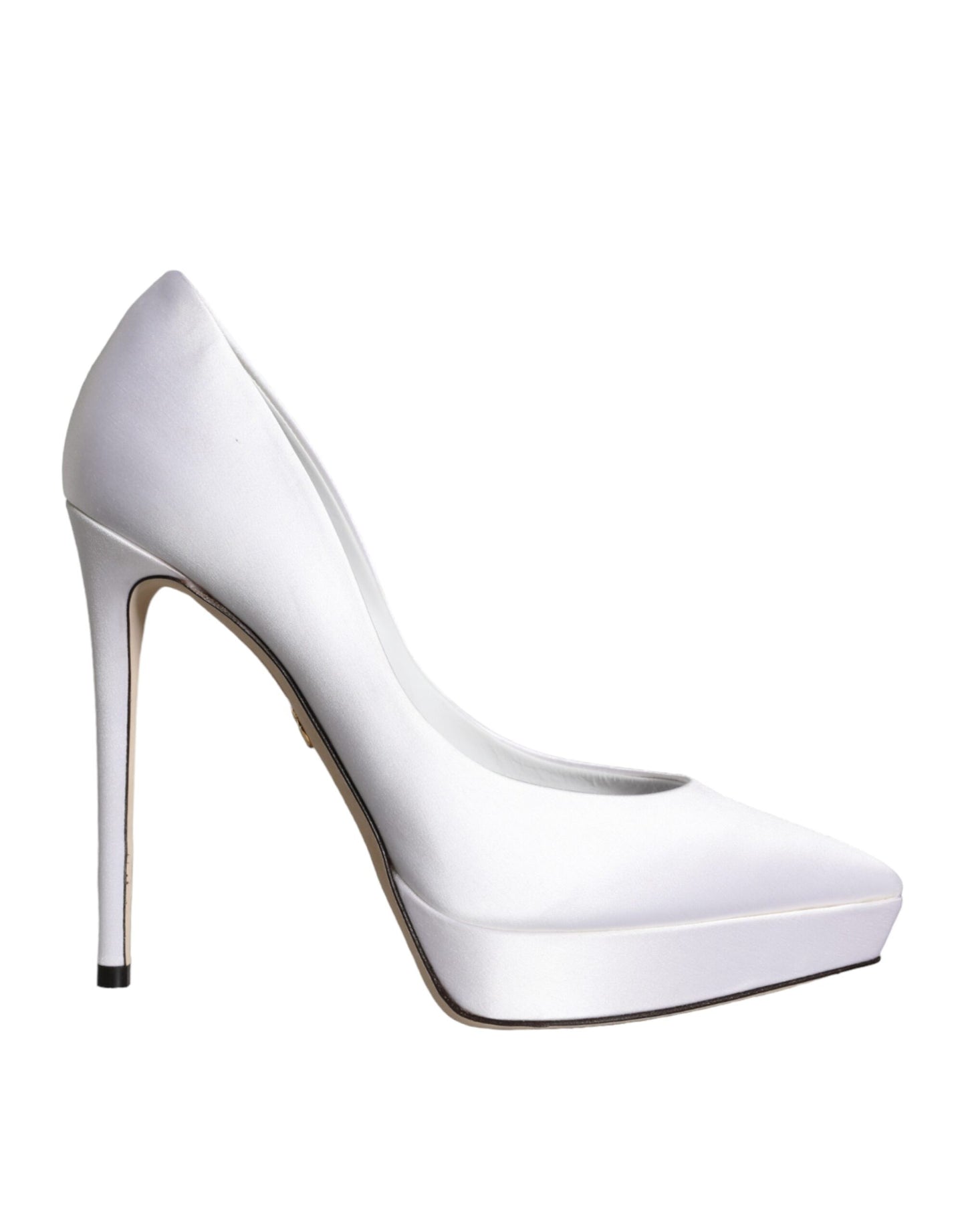 Dolce & Gabbana White Satin Platform High Heels Pumps Shoes EU39 / US8.5