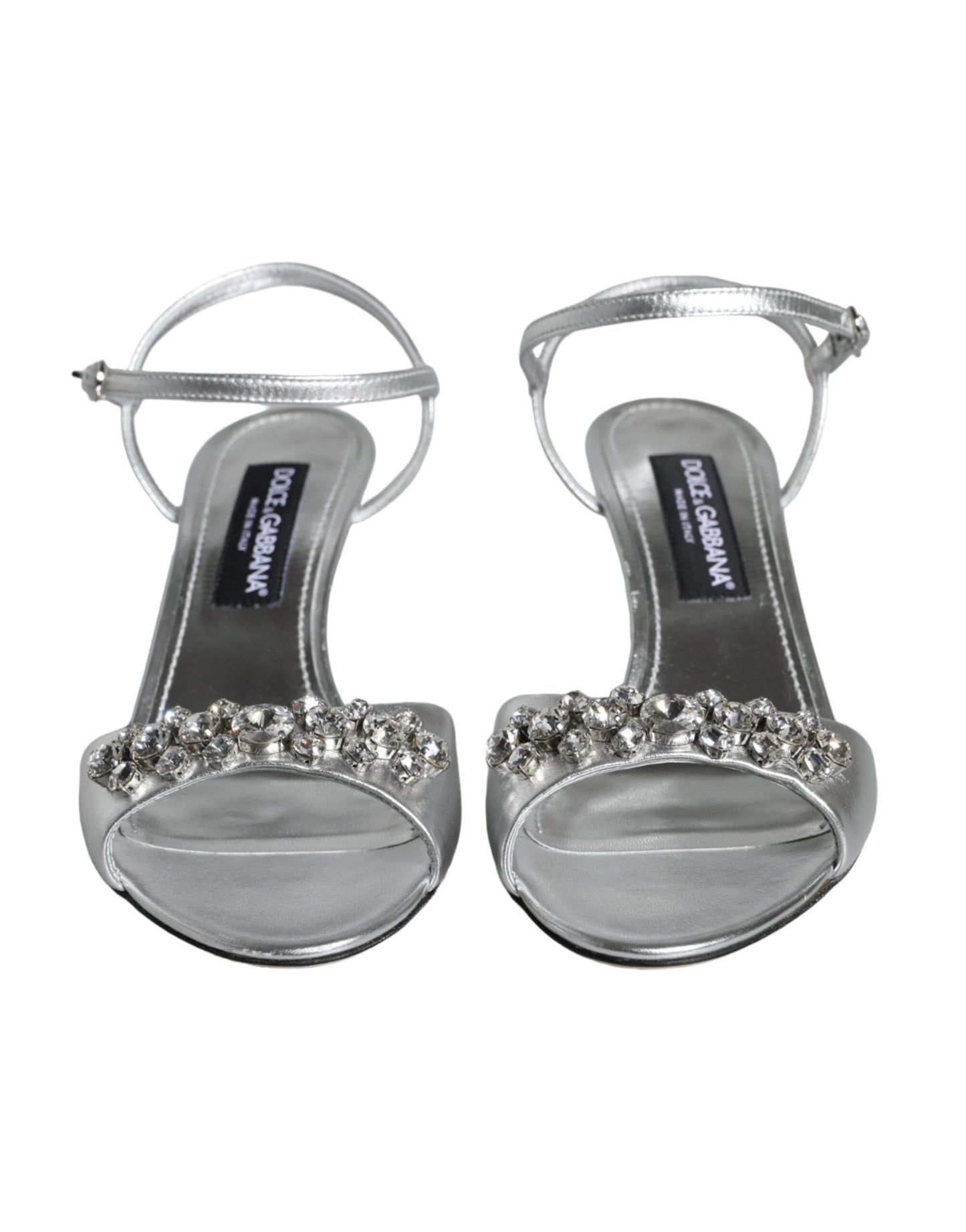 Dolce & Gabbana Silver Crystal AnkleStrap Keira Sandals Shoes EU40 / US9.5