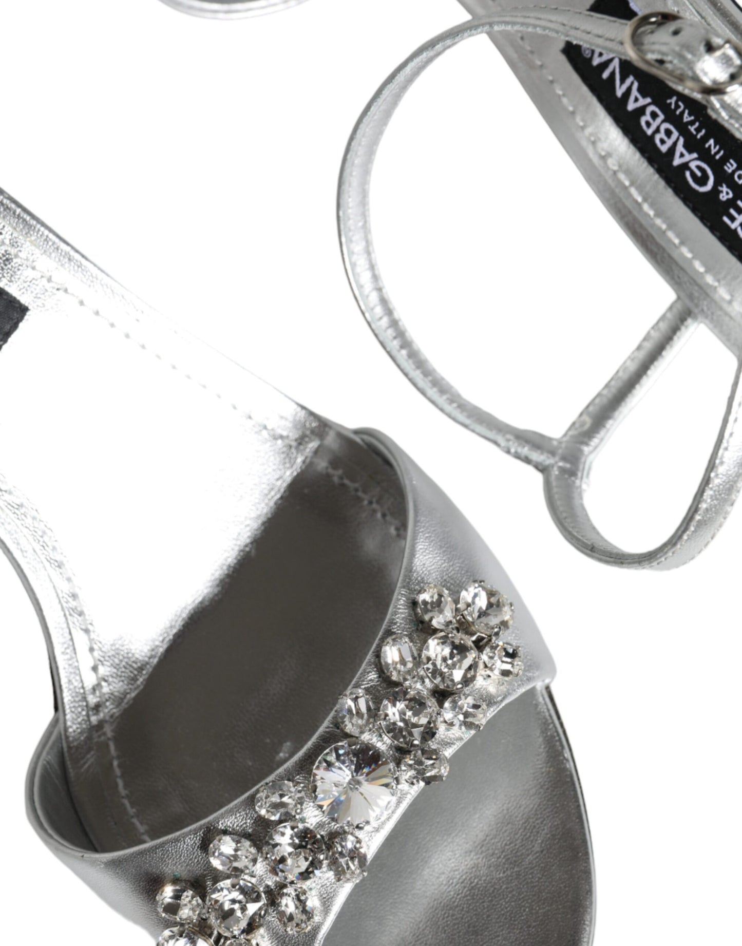 Dolce & Gabbana Silver Crystal AnkleStrap Keira Sandals Shoes EU40 / US9.5