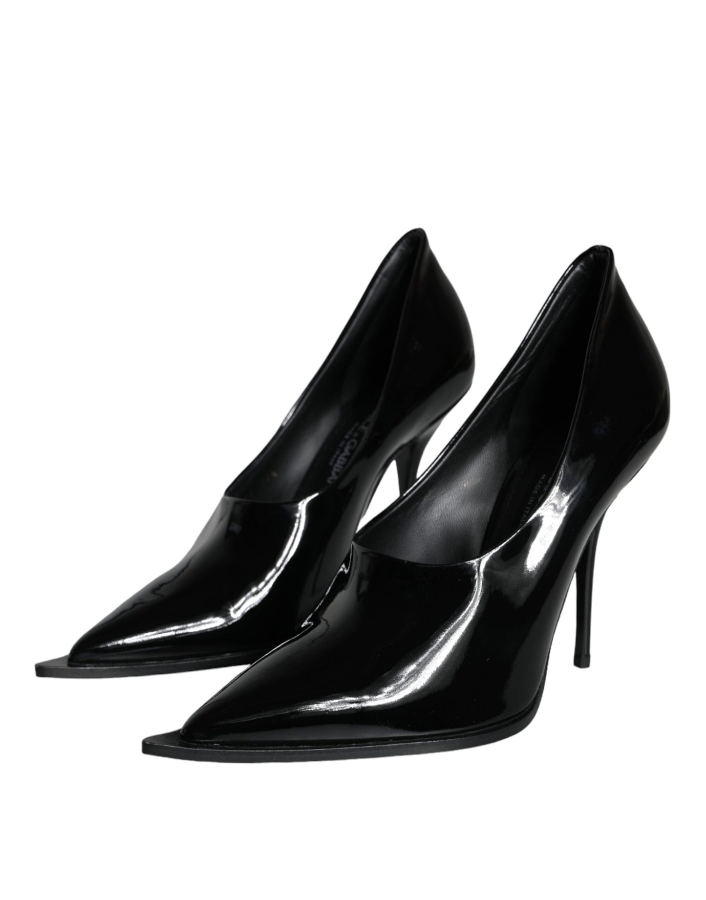 Dolce & Gabbana Black Patent Leather High Heels Pumps Shoes EU37.5 / US7