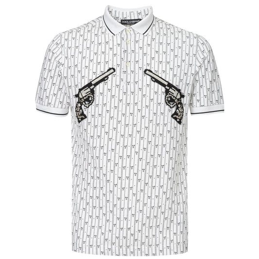 Dolce & Gabbana White Cotton Polo Shirt IT46 / S