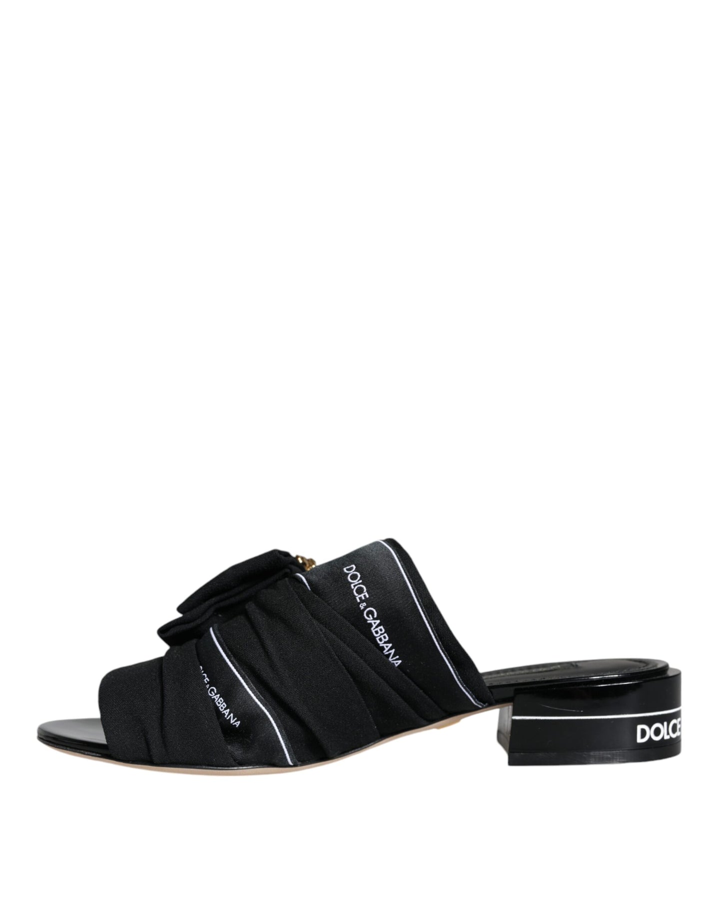 Dolce & Gabbana Black White Crystal Slides Sandals Shoes EU36.5 / US6.5