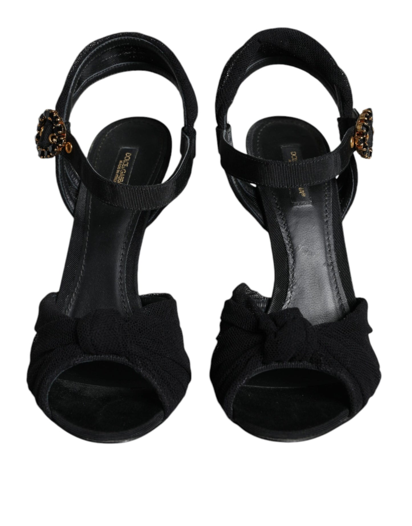 Dolce & Gabbana Black KEIRA Heels Ankle Strap Sandals Shoes EU39 / US9