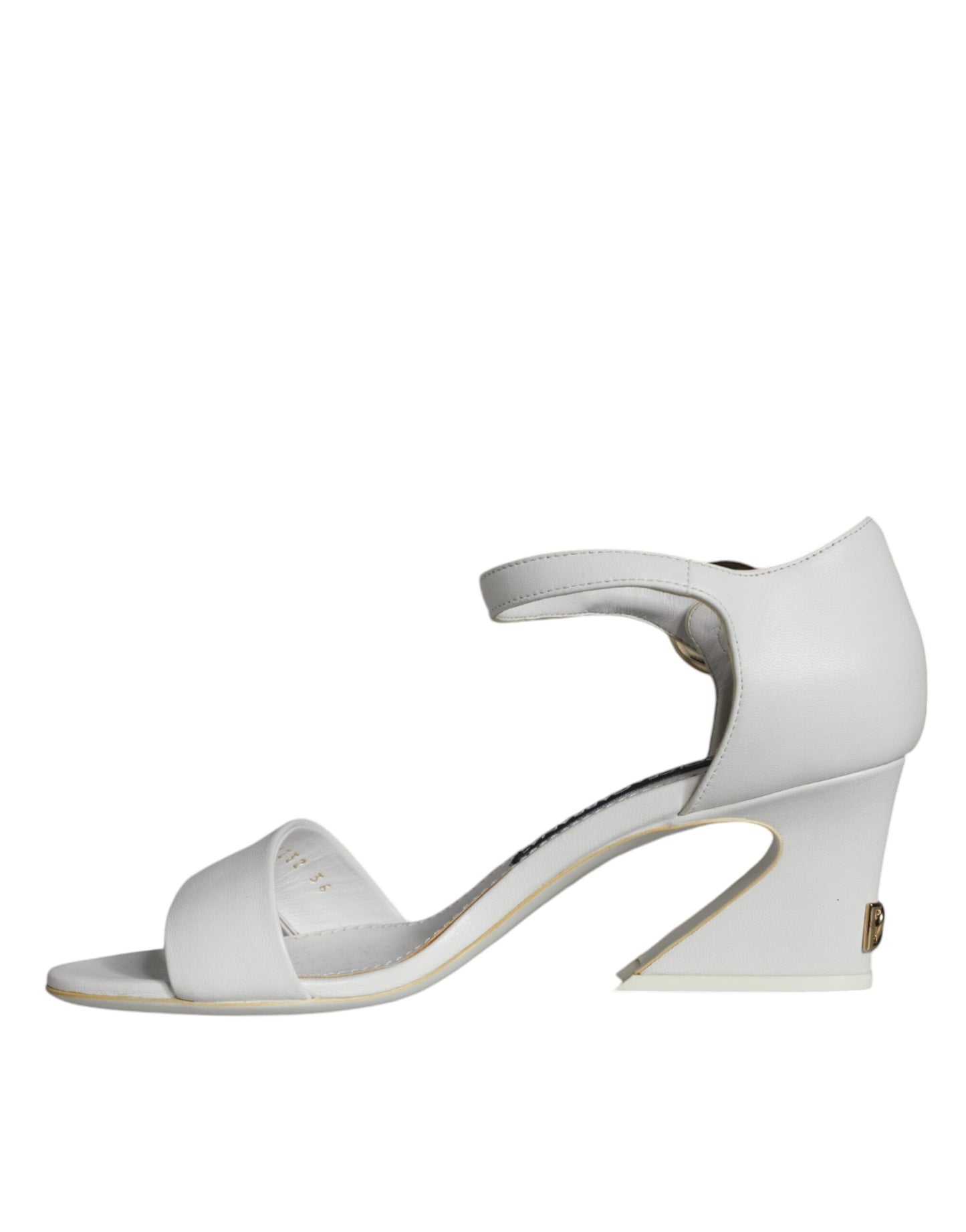 Dolce & Gabbana White Leather Heels Keira Sandals Shoes EU36 / US6