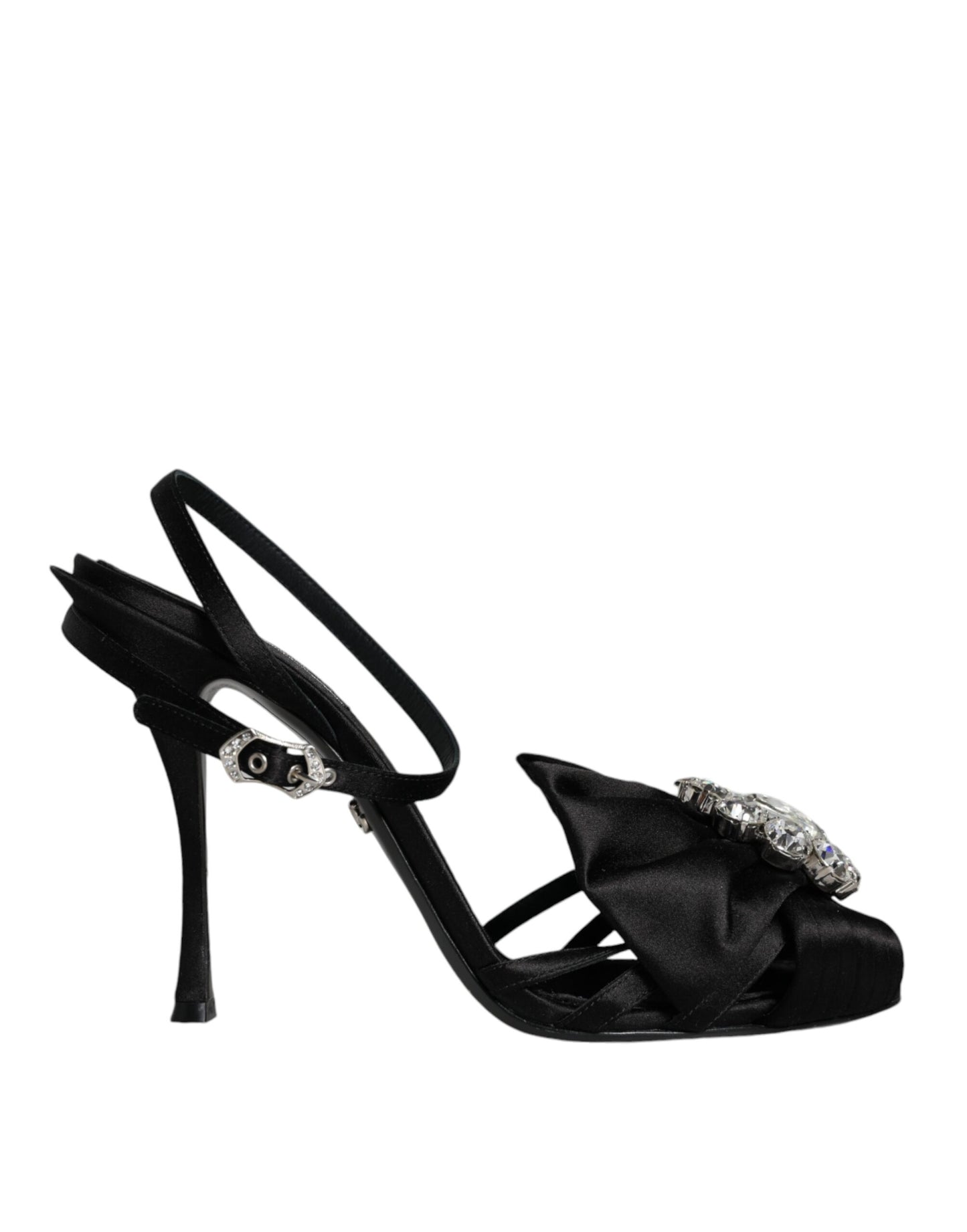 Dolce & Gabbana Black Crystal Ankle Strap Sandals Shoes EU40.5 / US10.5