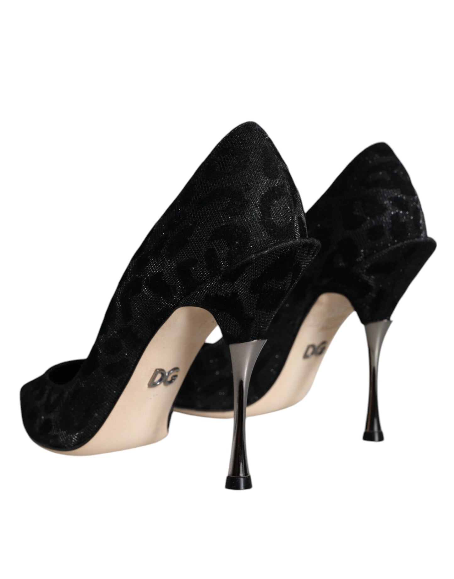 Dolce & Gabbana Black Leopard Lurex High Heels Pumps Shoes EU37 / US7