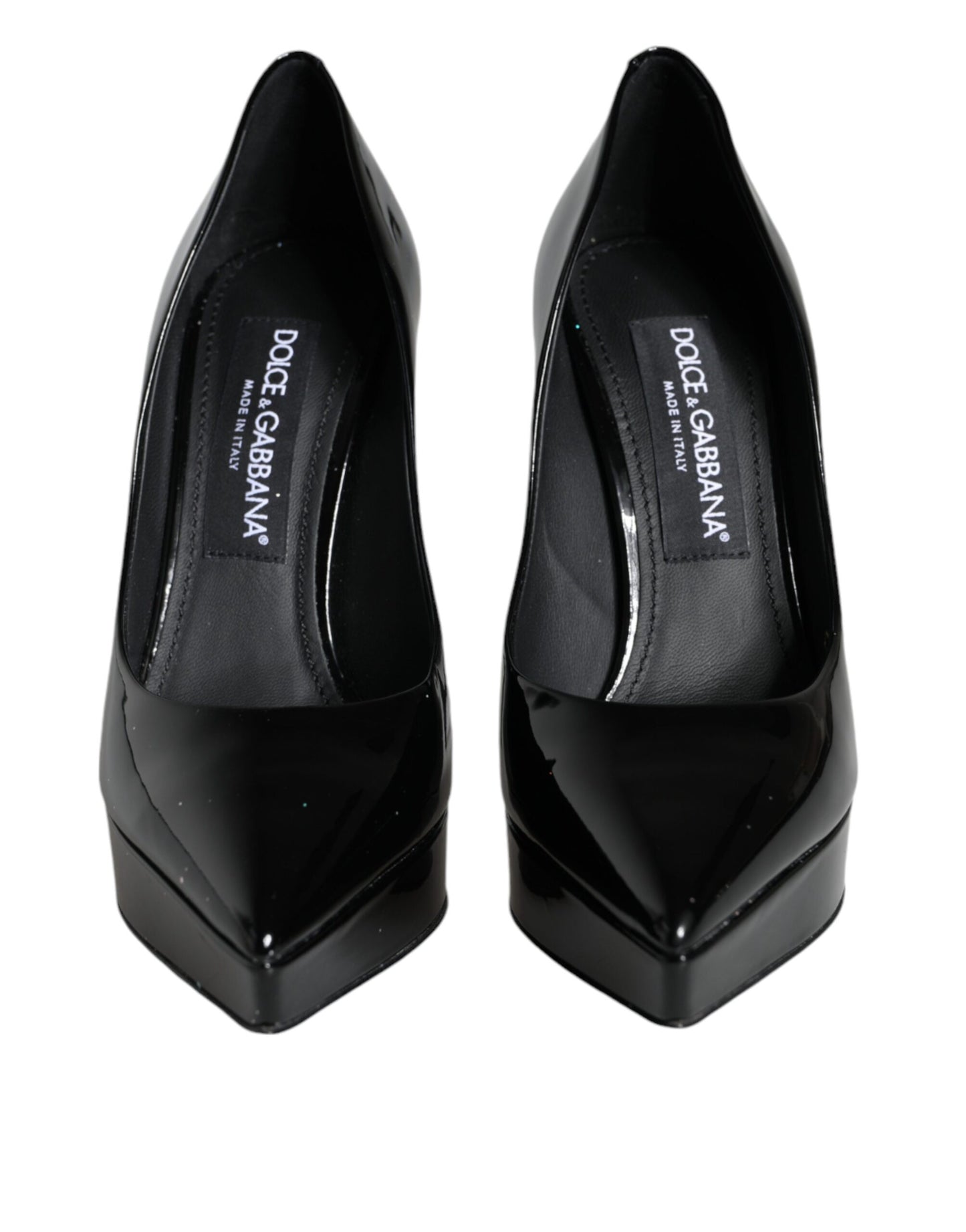 Dolce & Gabbana Black Leather Platform Heels Pumps Shoes EU37 / US7