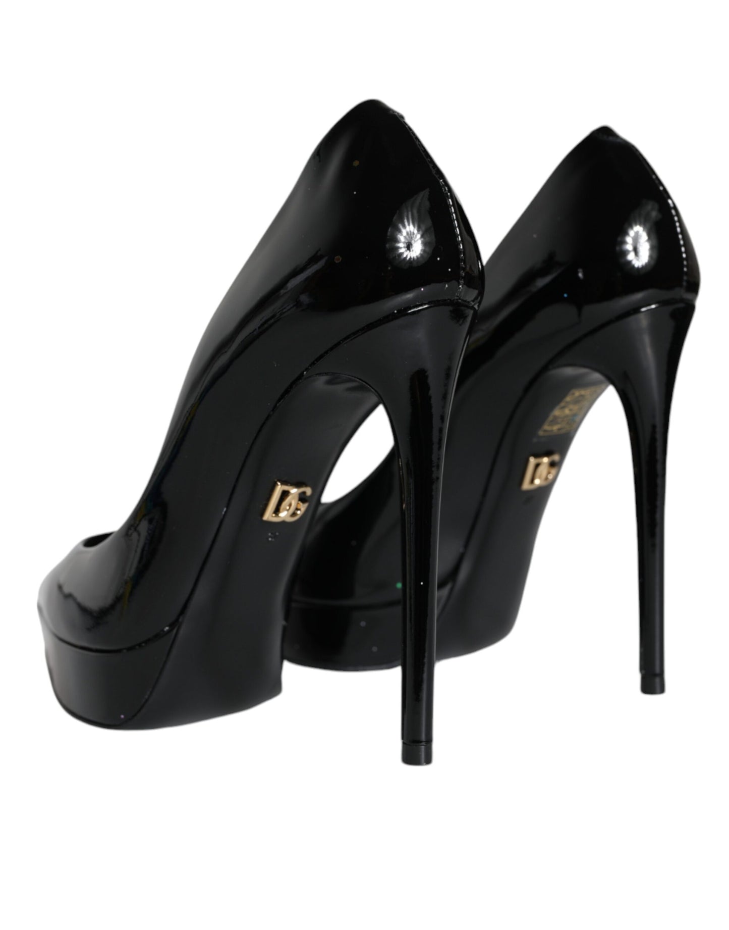 Dolce & Gabbana Black Leather Platform Heels Pumps Shoes EU37 / US7