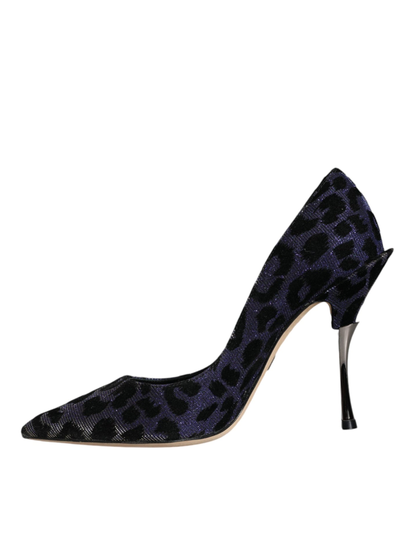 Dolce & Gabbana Violet Leopard Lurex High Heels Pumps Shoes EU37 / US7