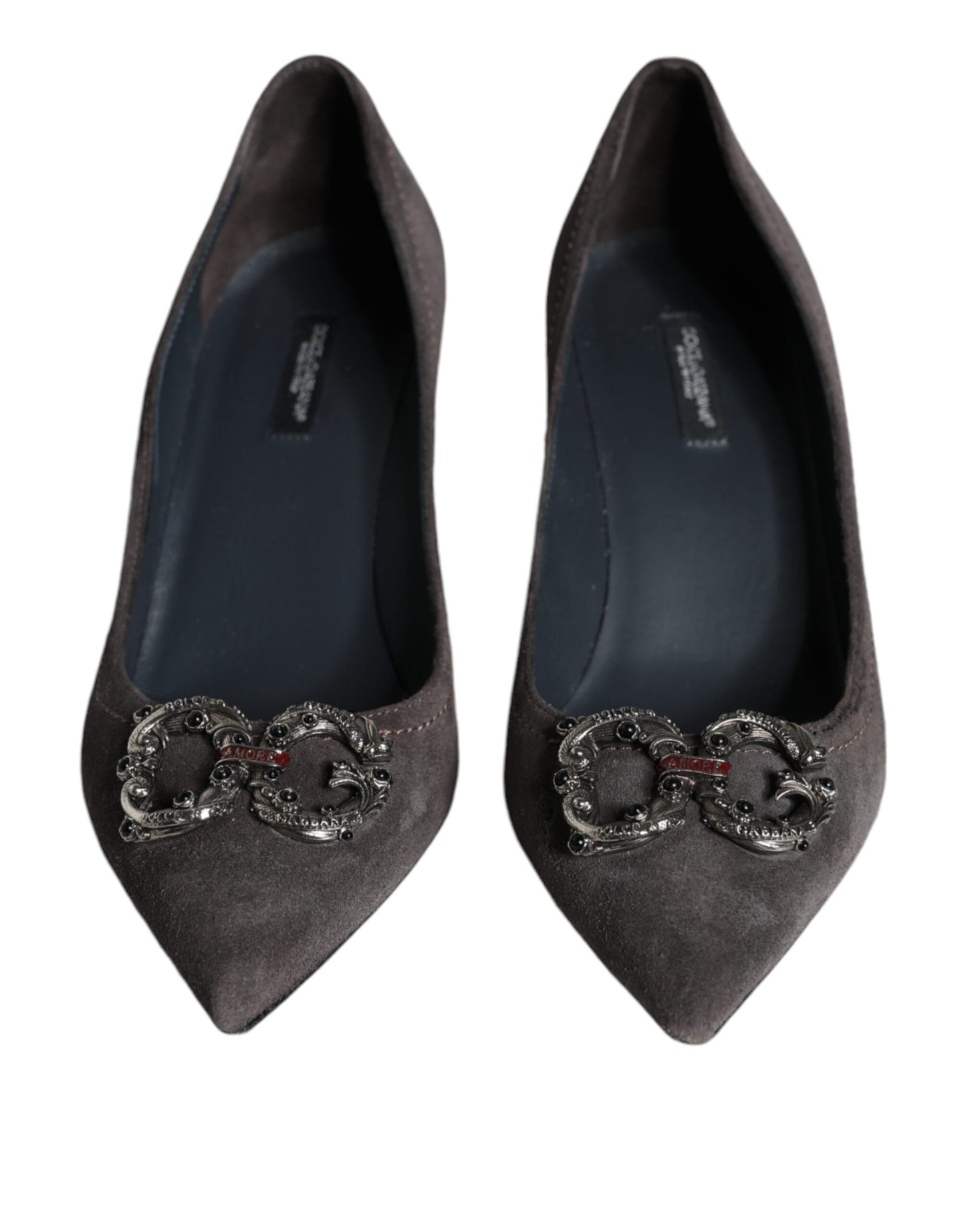 Dolce & Gabbana Gray Amore Suede Bellucci Heels Pumps Shoes EU38 / US8