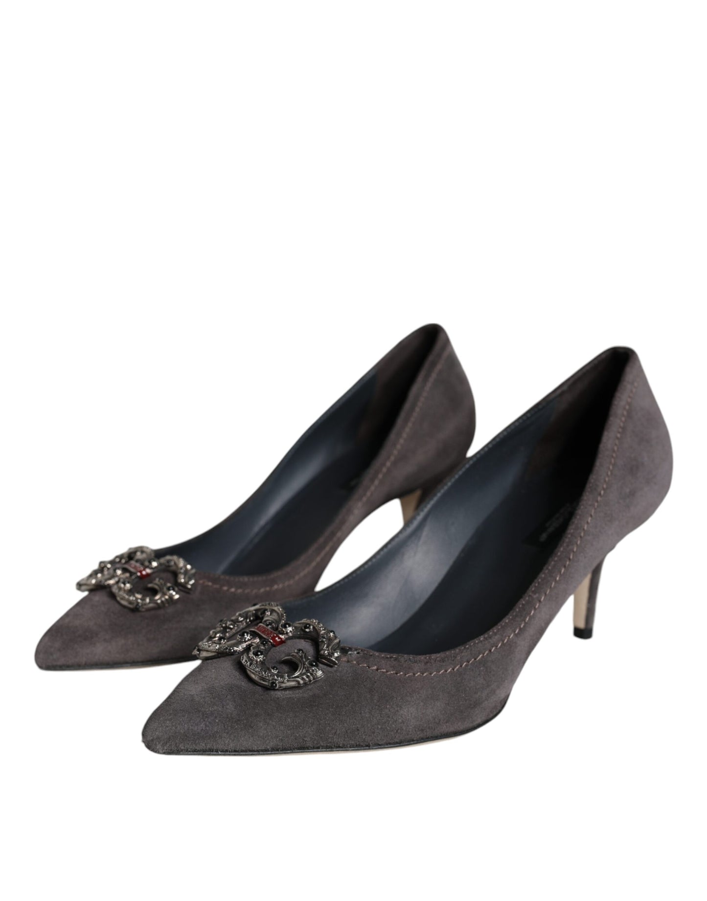 Dolce & Gabbana Gray Amore Suede Bellucci Heels Pumps Shoes EU38 / US8