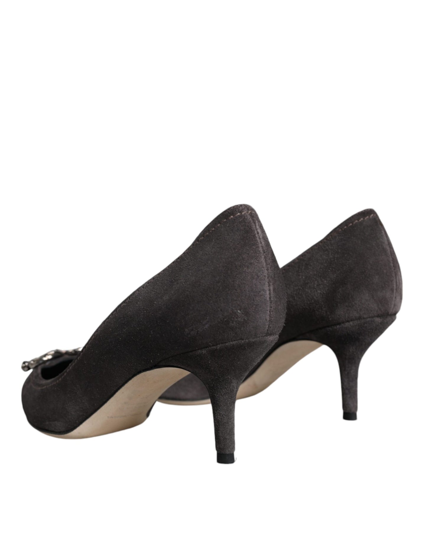 Dolce & Gabbana Gray Amore Suede Bellucci Heels Pumps Shoes EU38 / US8