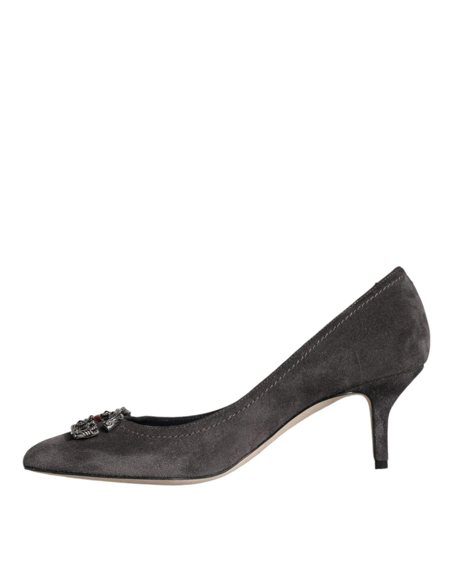 Dolce & Gabbana Gray Amore Suede Bellucci Heels Pumps Shoes EU38 / US8